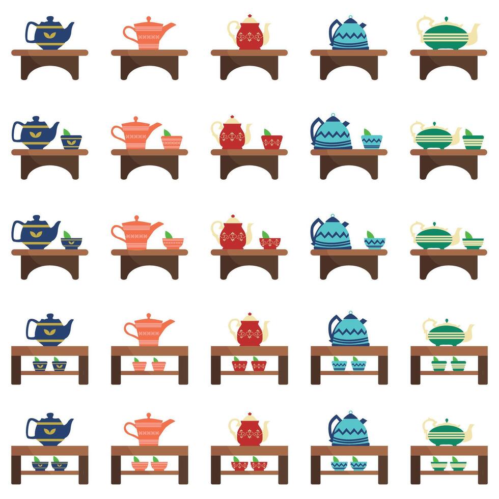 Illustration of teapot pack vector