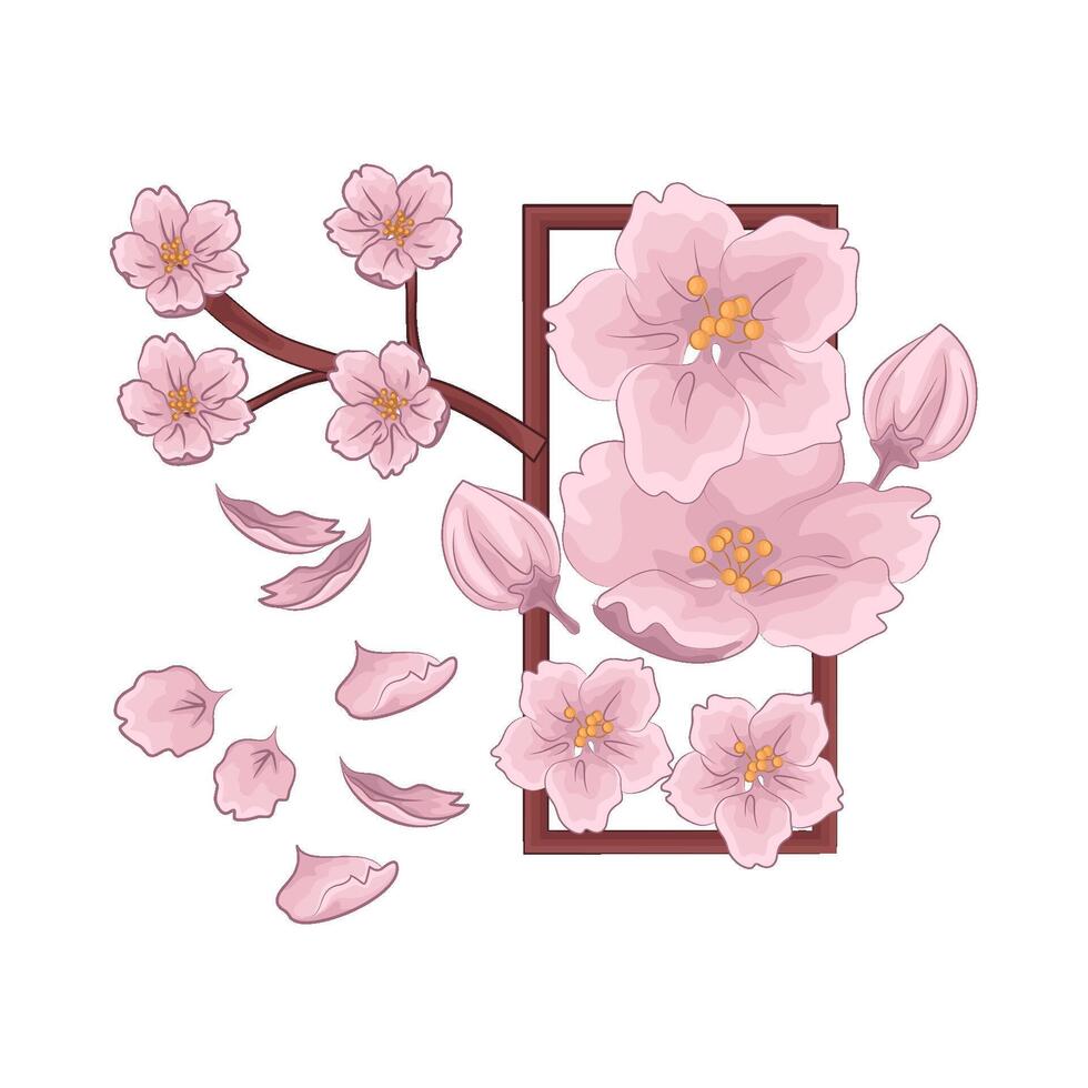 Illustration of cherry blossom vector