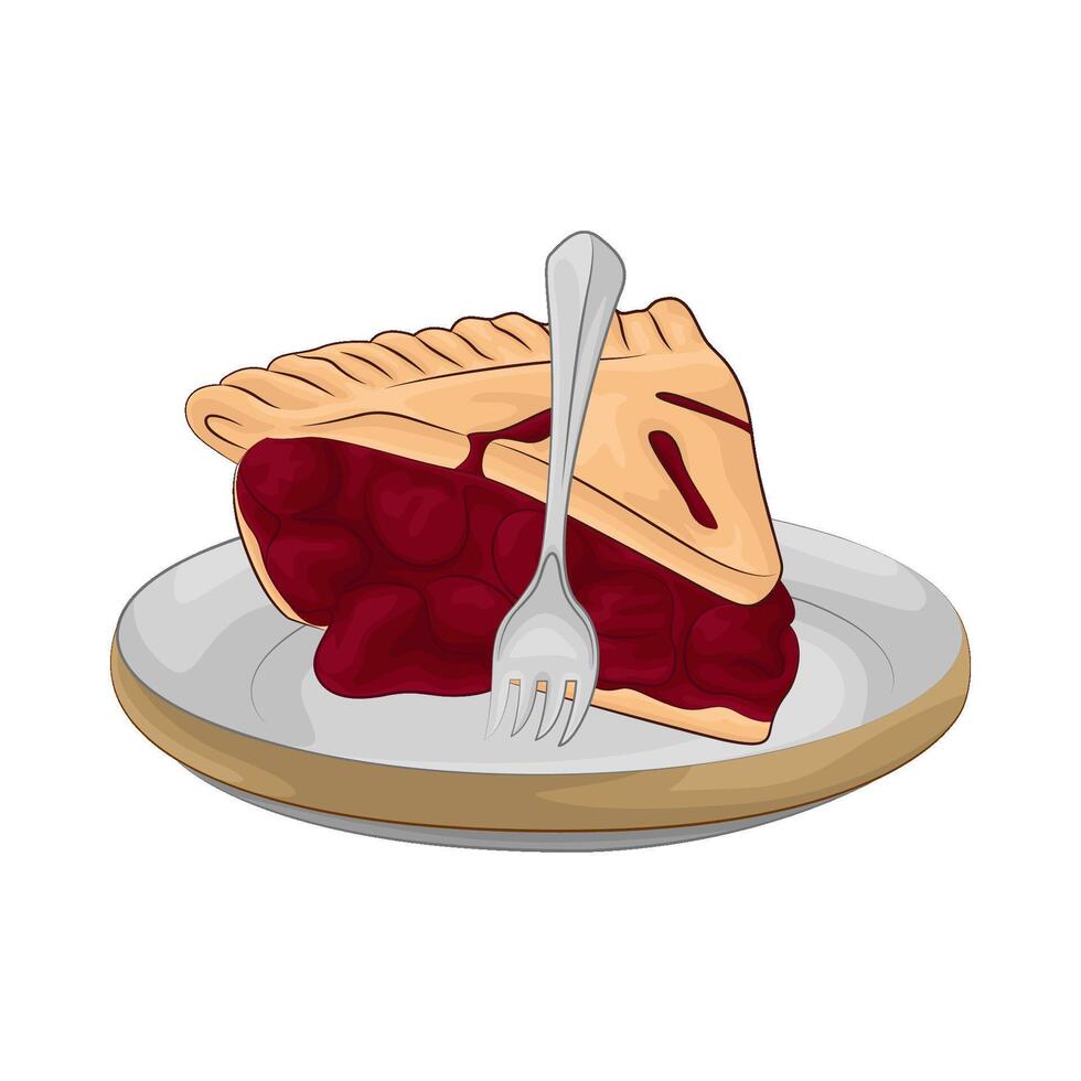 Illustration of cherry pie vector