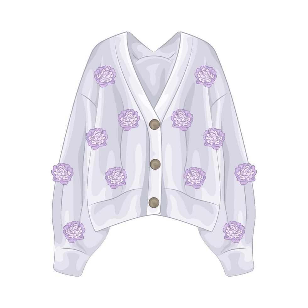 Illustration of  knitted cardigan vector
