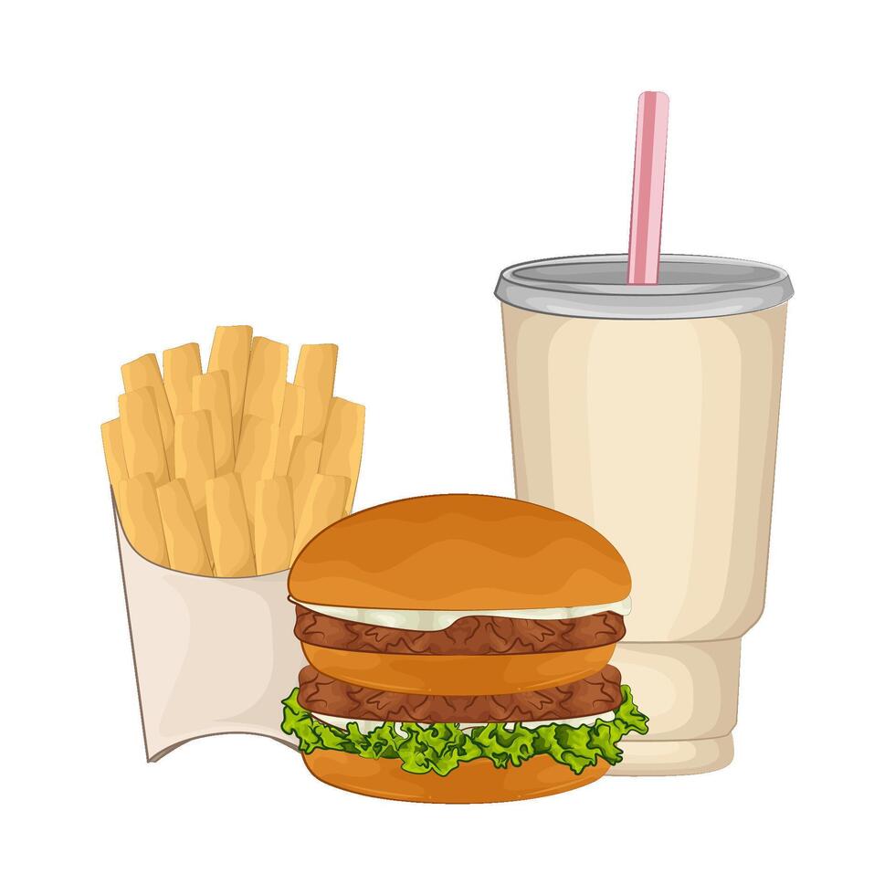 ilustración de rápido comida vector