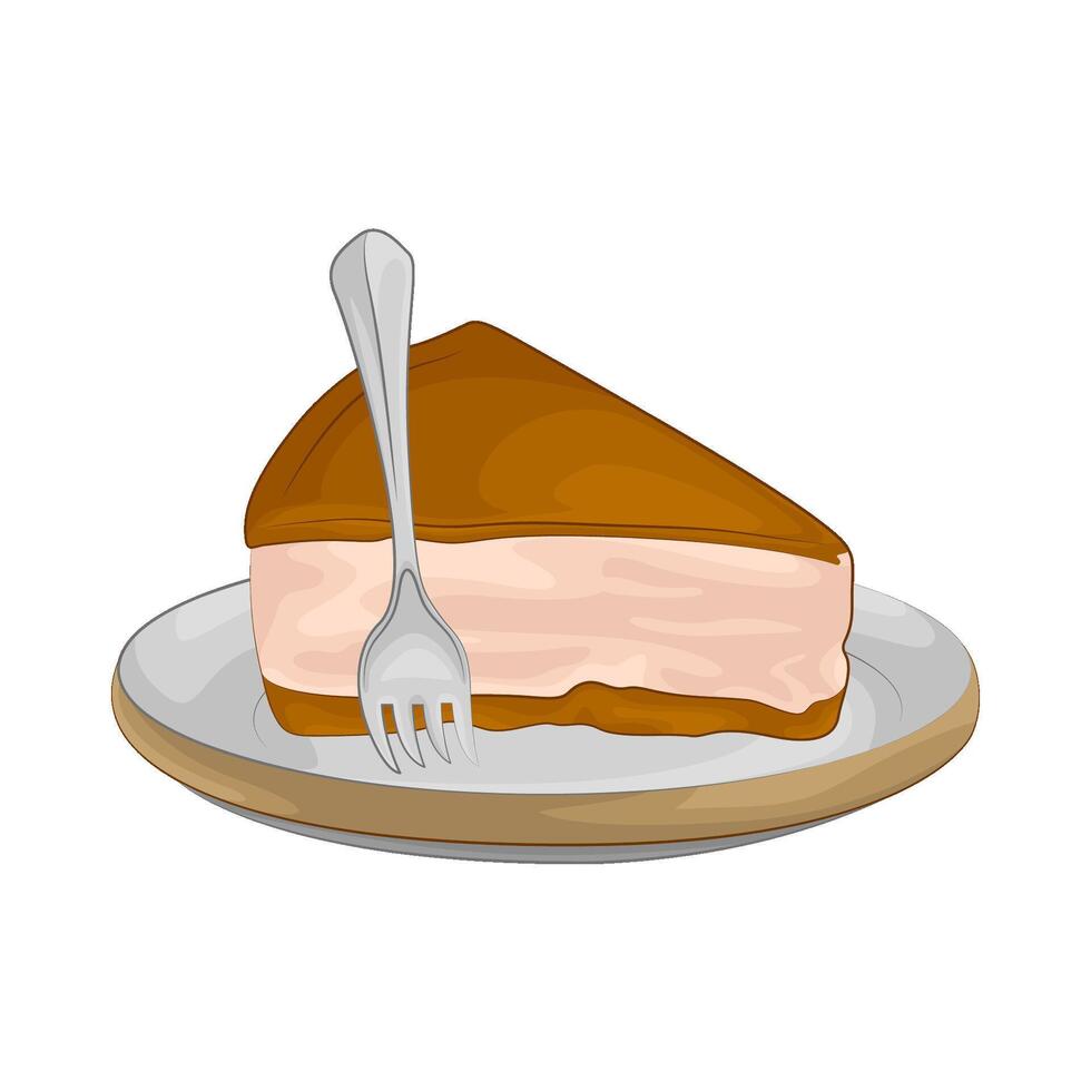 ilustración de tarta de queso rebanadas vector