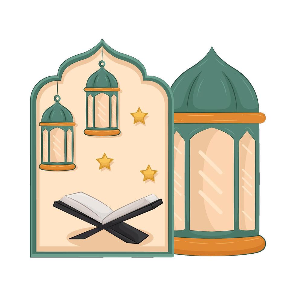 ilustración de Ramadán linterna vector