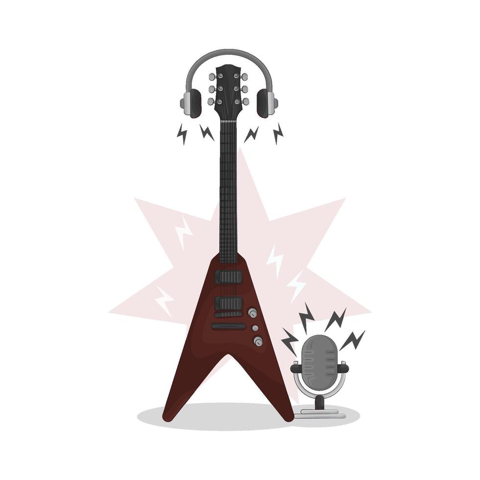 ilustración de eléctrico guitarra vector