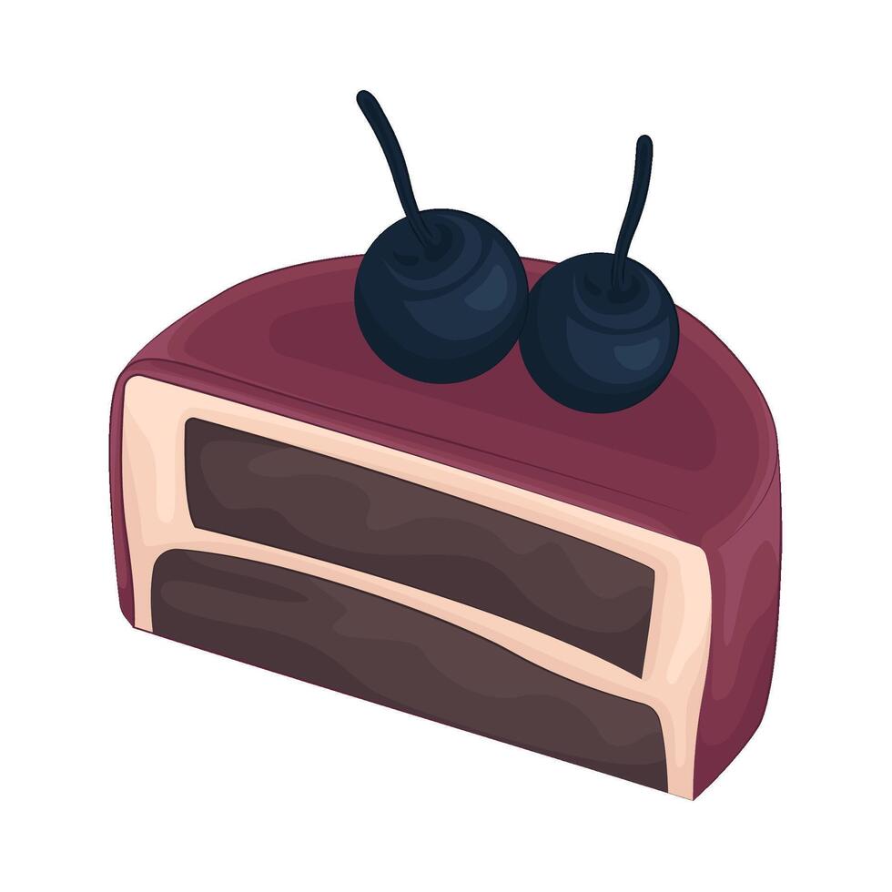 Illustration of half cake vector