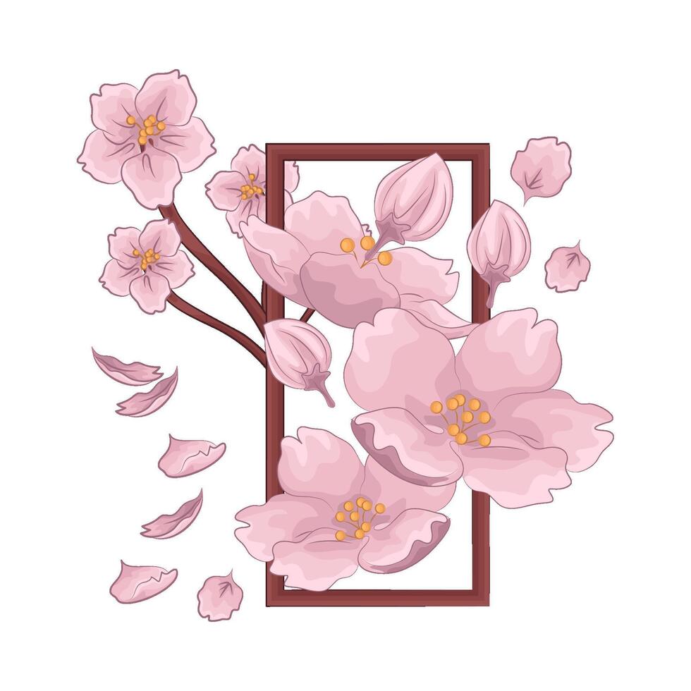 Illustration of cherry blossom vector