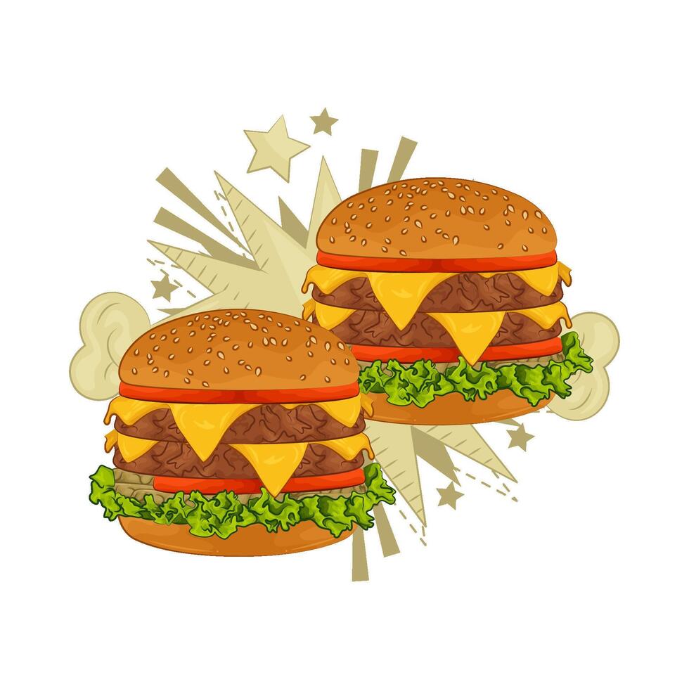 ilustración de hamburguesa vector