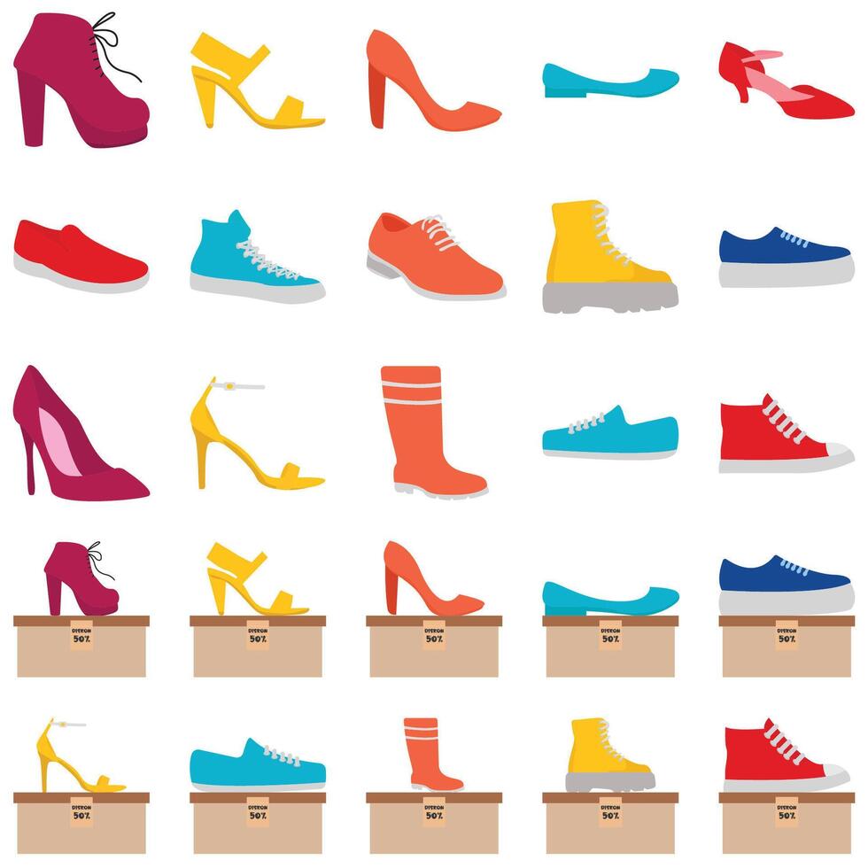 Illustration of shoes pack vector