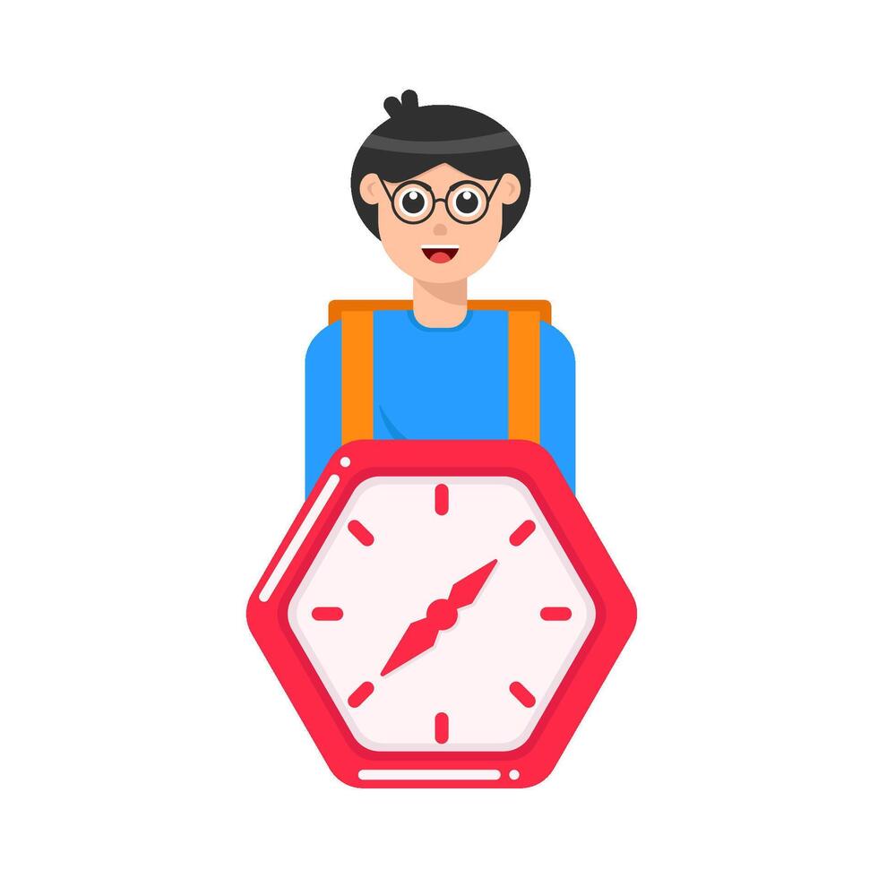 ilustración de personas con reloj vector