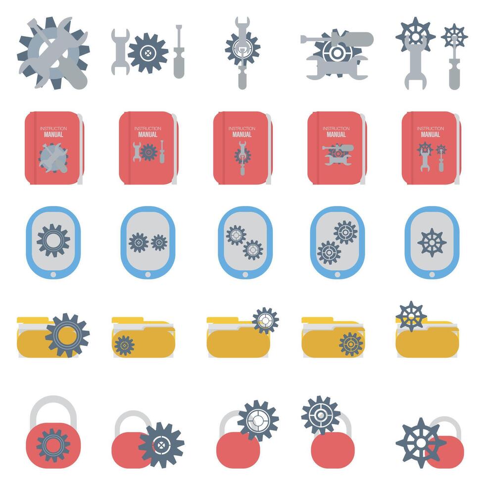 Illustration of setting pack vector