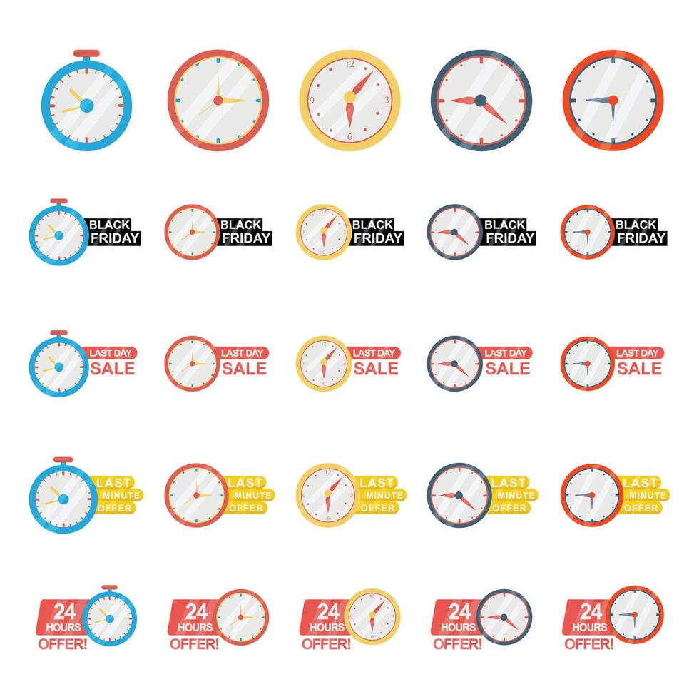 Illustration of clock pack vector