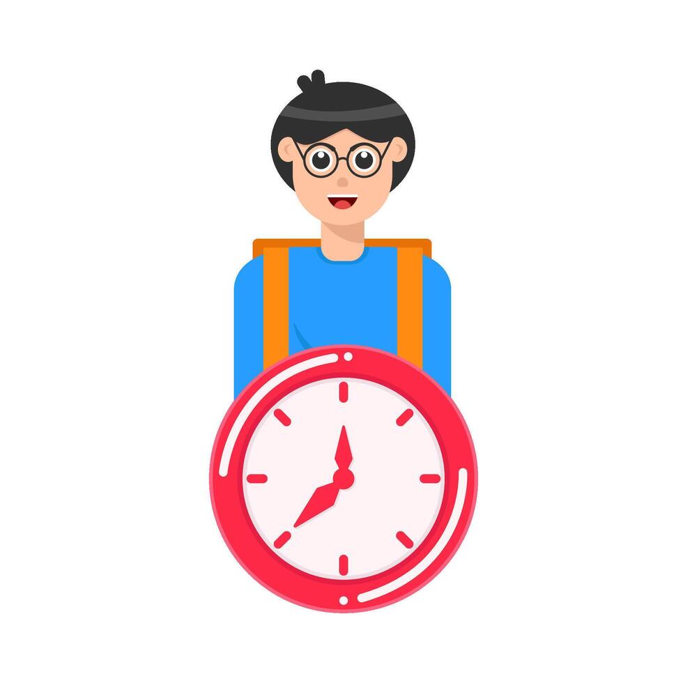 Illustration of people with clock vector