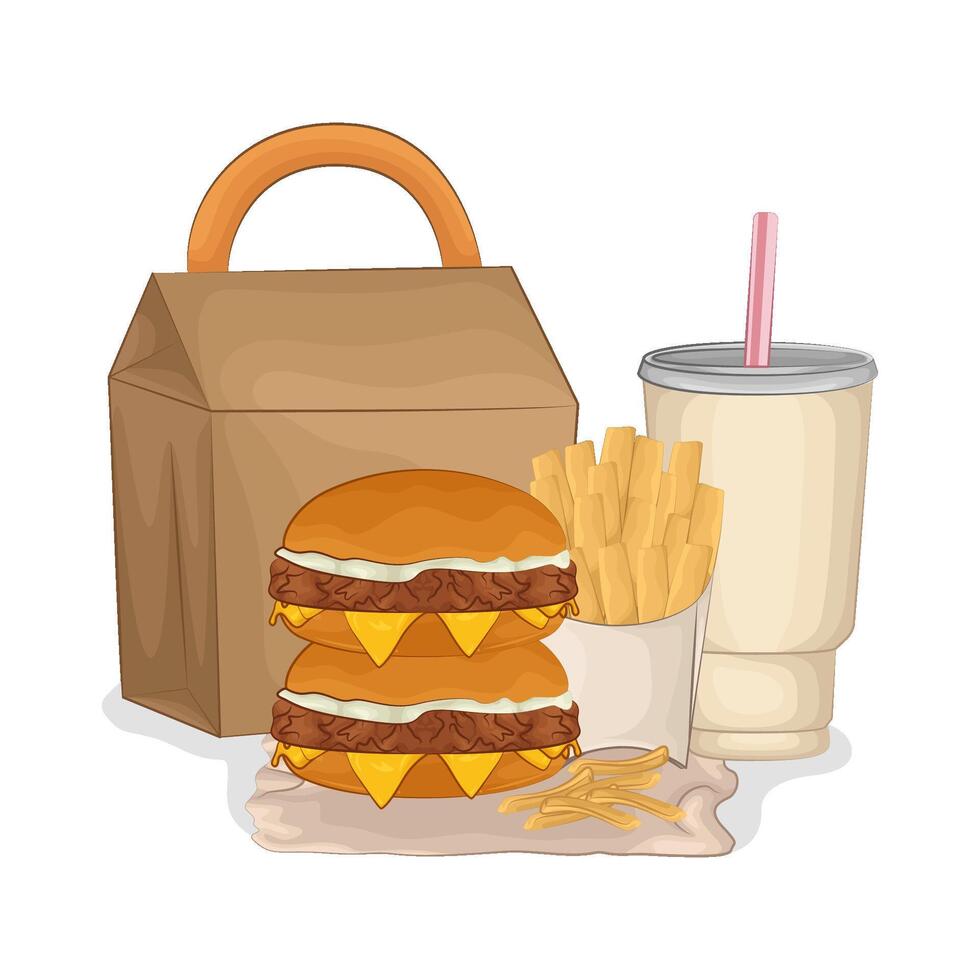 ilustración de rápido comida vector