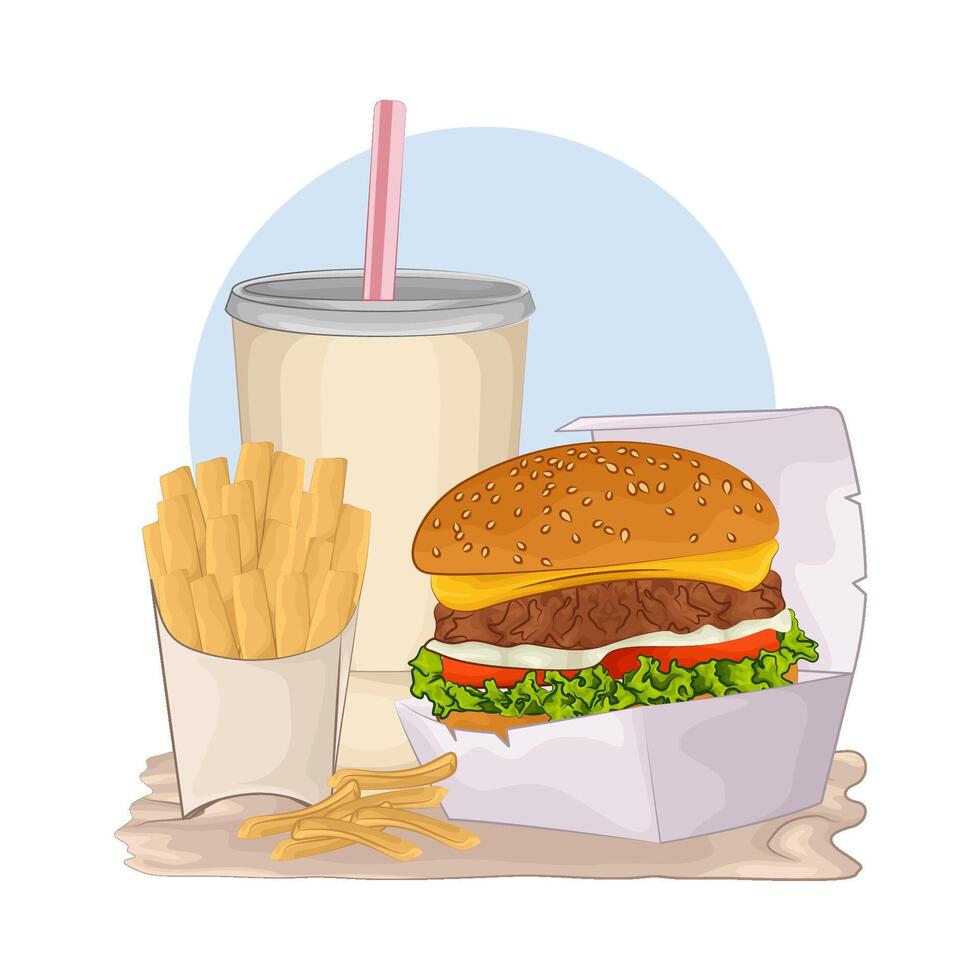 ilustración de rápido comida vector