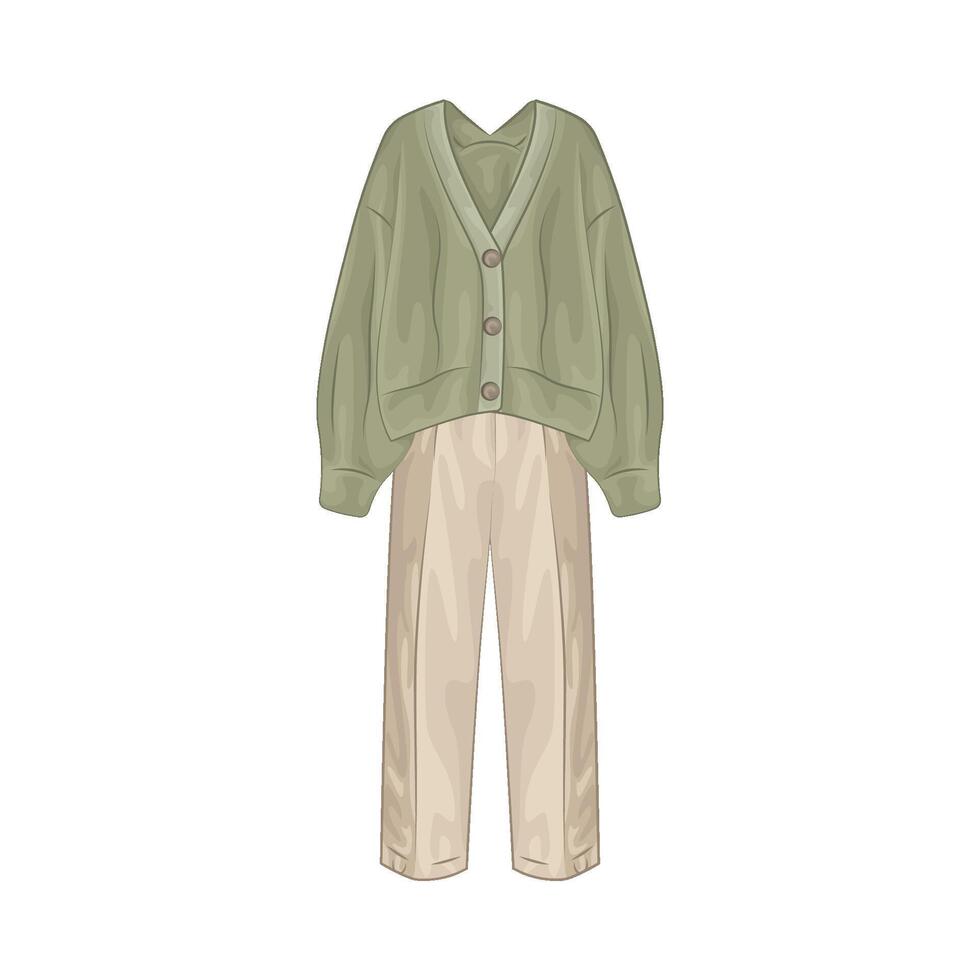 Illustration of  knitted cardigan vector