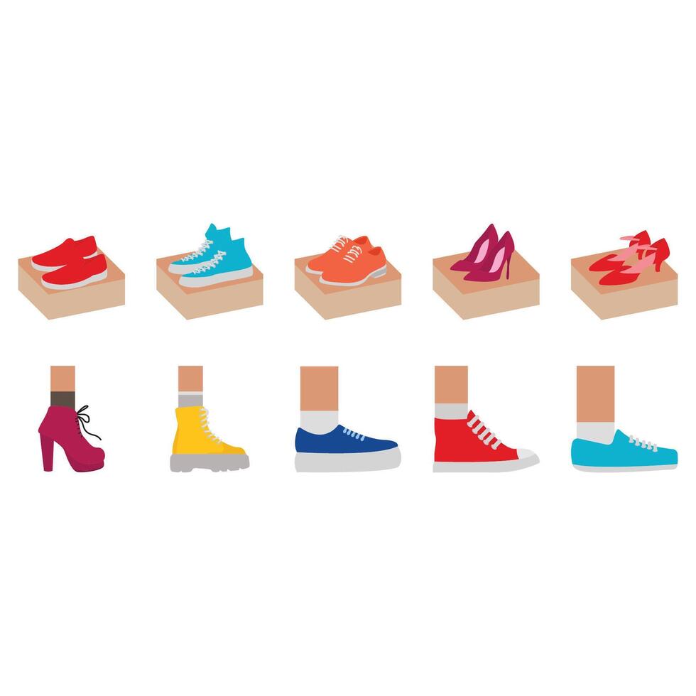 Illustration of shoes pack vector