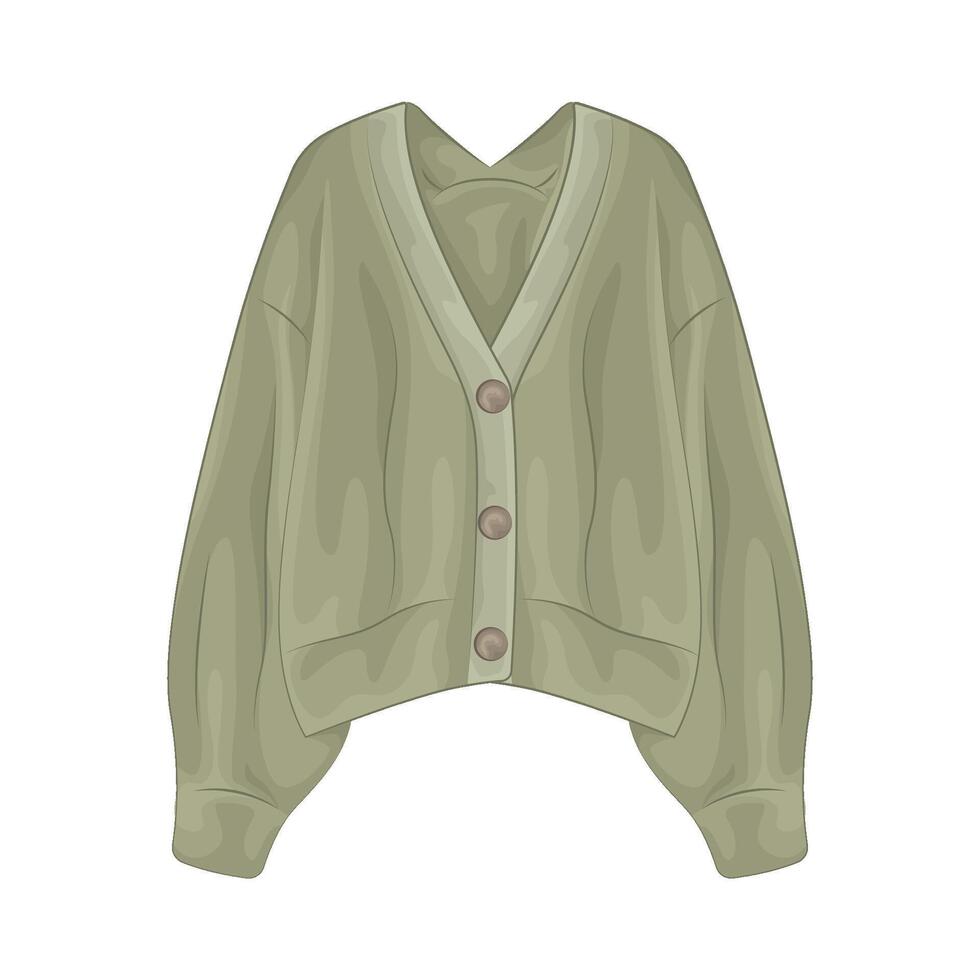 Illustration of  knitted cardigan vector