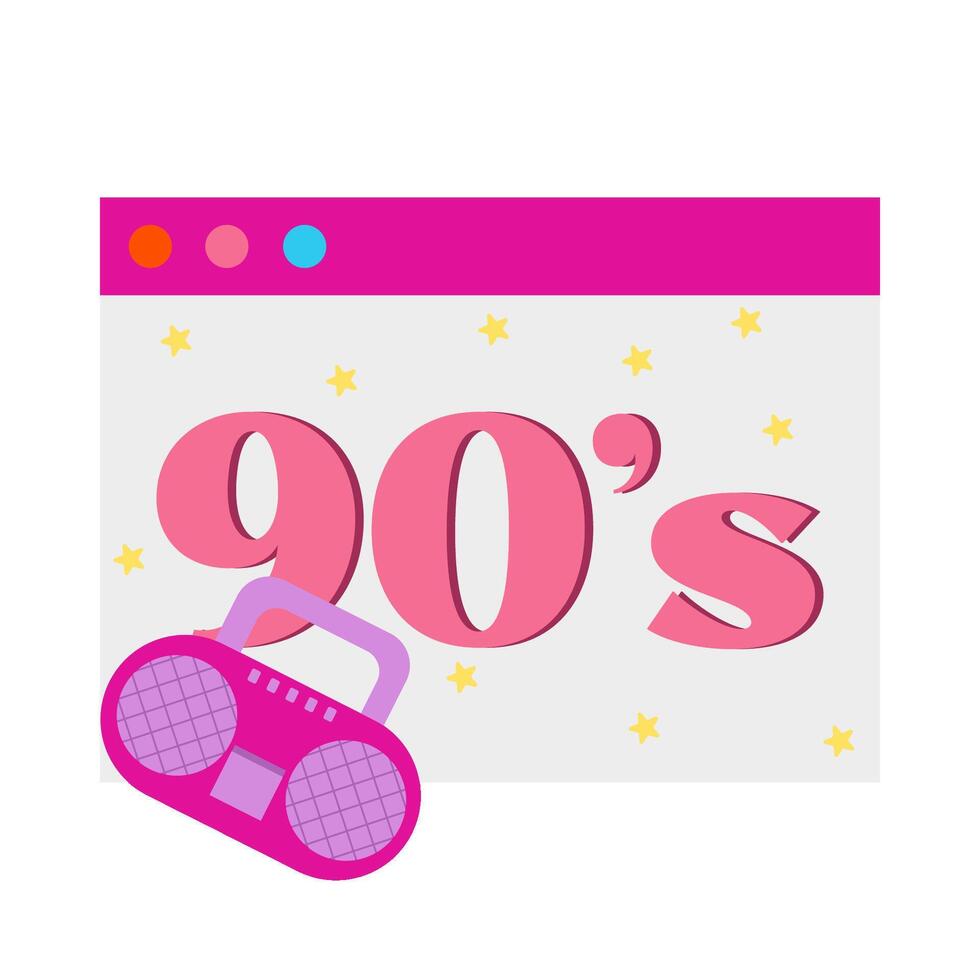 Illustration of 90's vibes vector