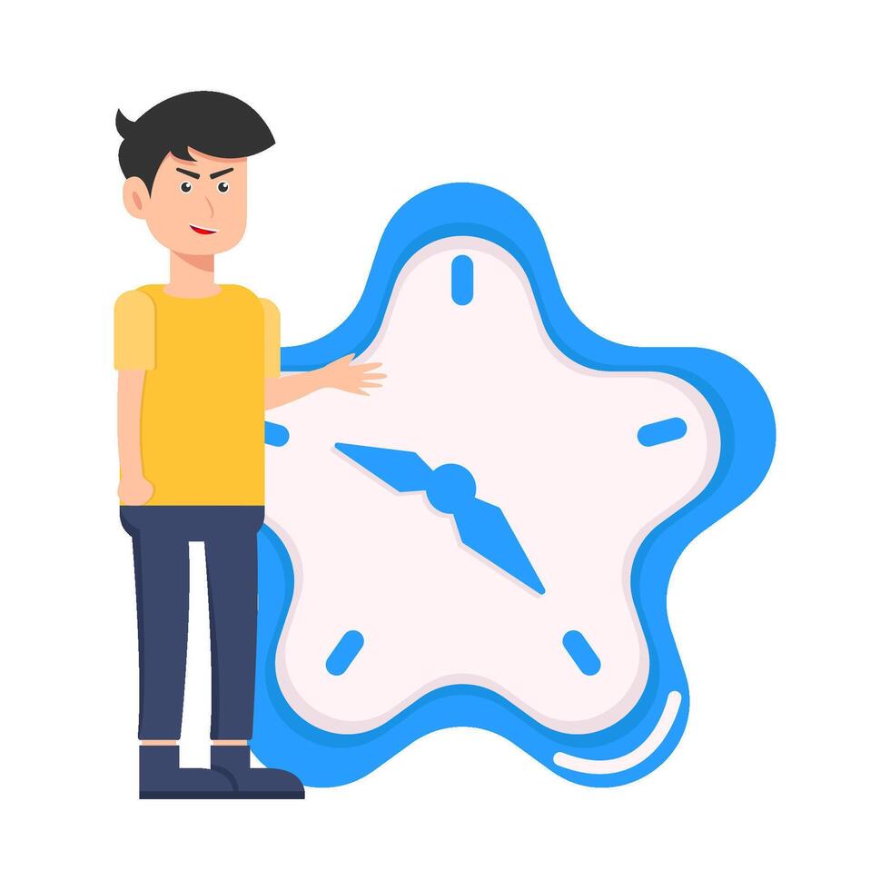 Illustration of people with clock vector