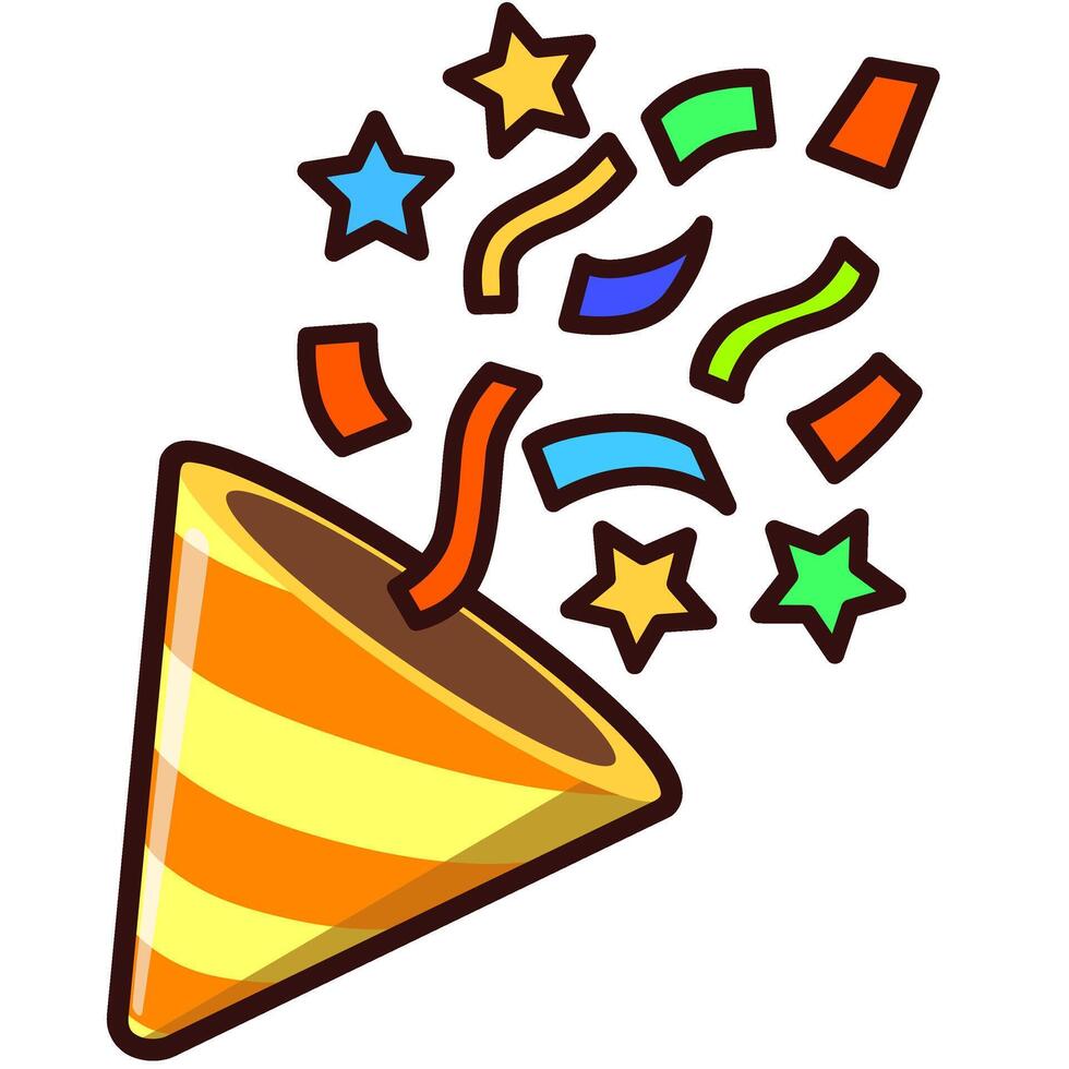 Party Popper Digital Sticker vector