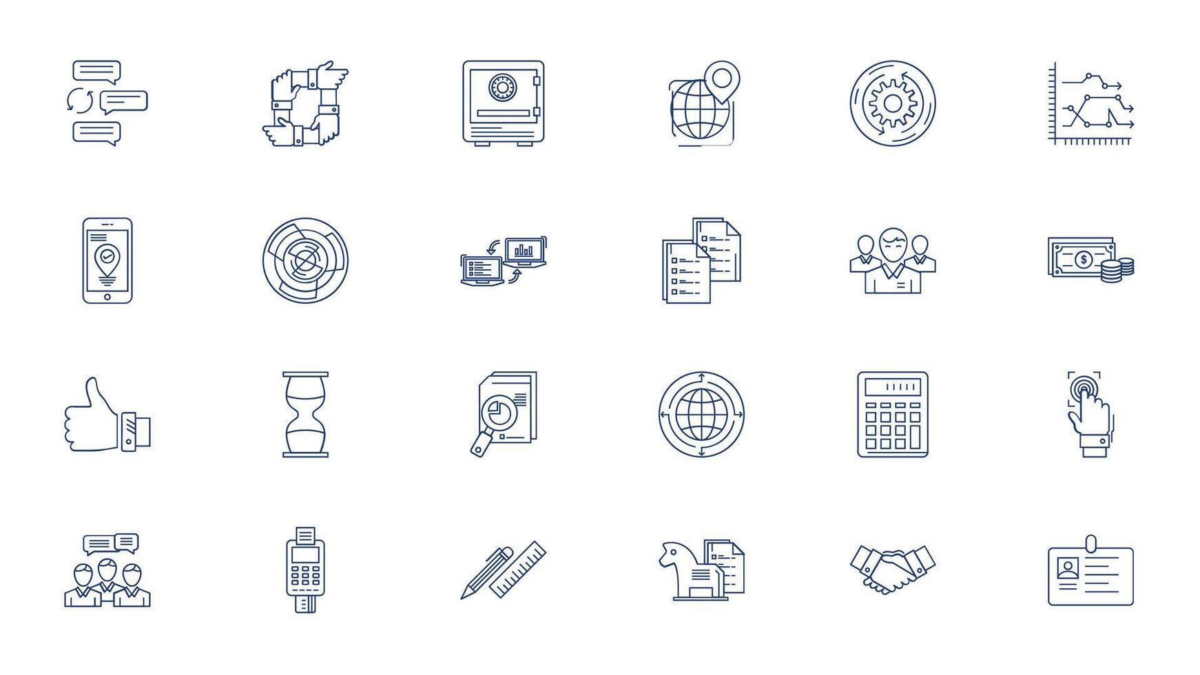 Modern business icons set. Digital Marketing Line Icon Set. Customer, Community, Video Marketing, Strategy, Keywords, Pay Per Click vector