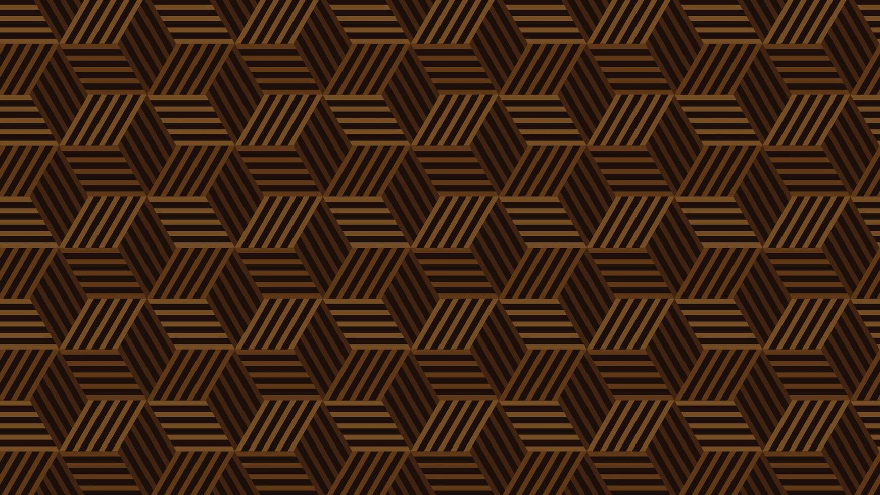 Abstract Geometric Vector Pattern. Luxury geometric background with brown color. Seamless chocolate brown hexagons with stripes pattern vector