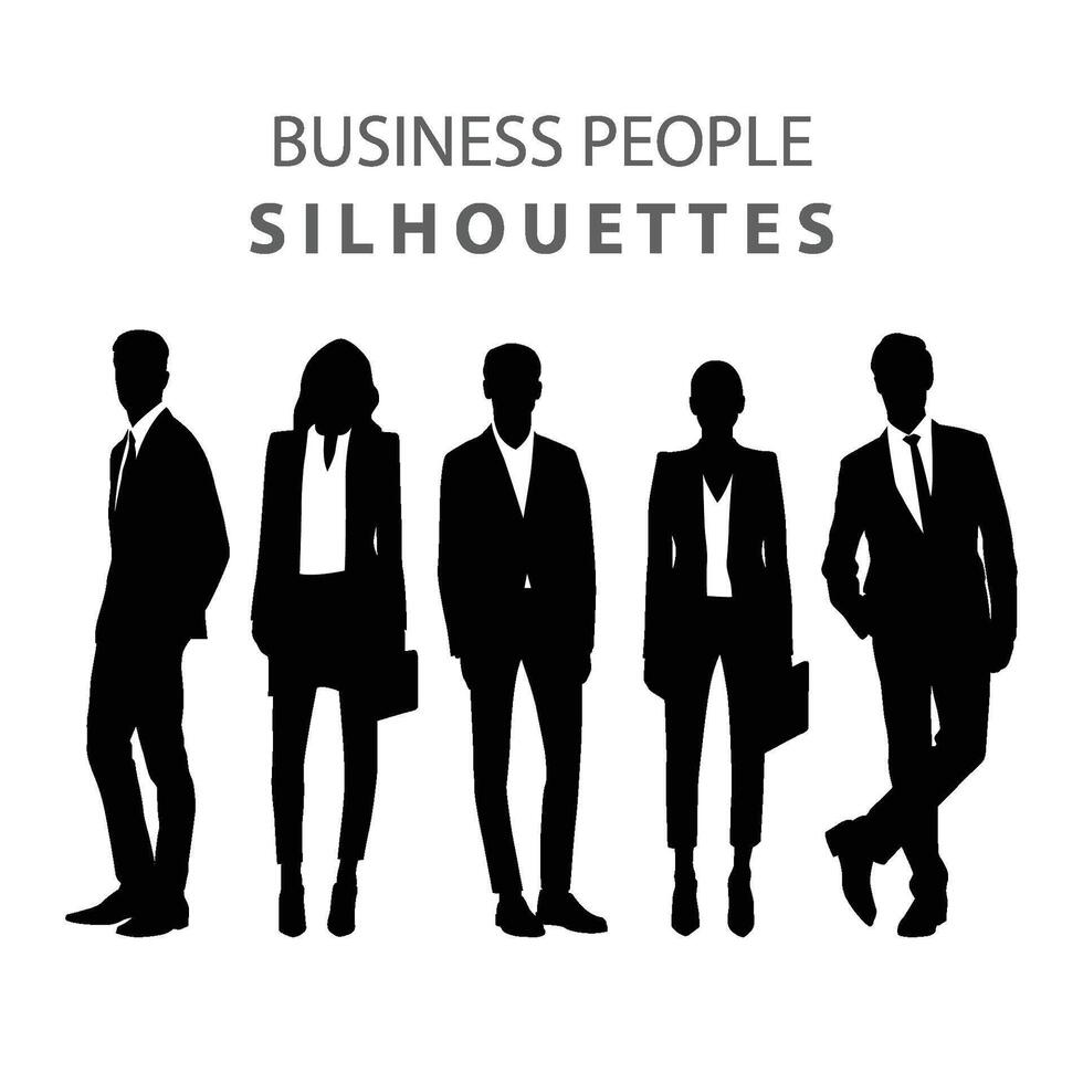 Silhouettes of business people icons. vector