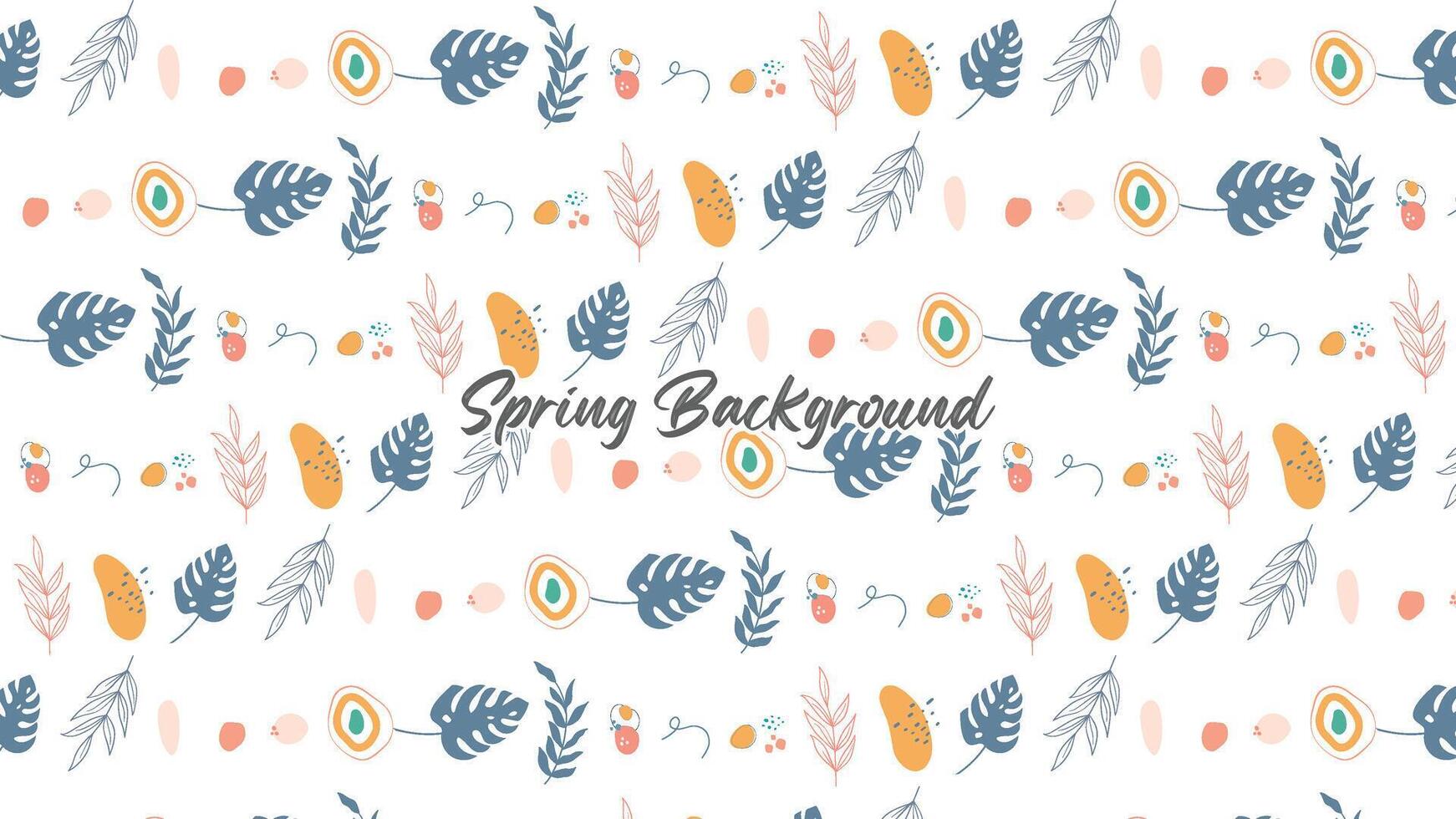 Spring abstract background with leaf. Seamless floral pattern vector