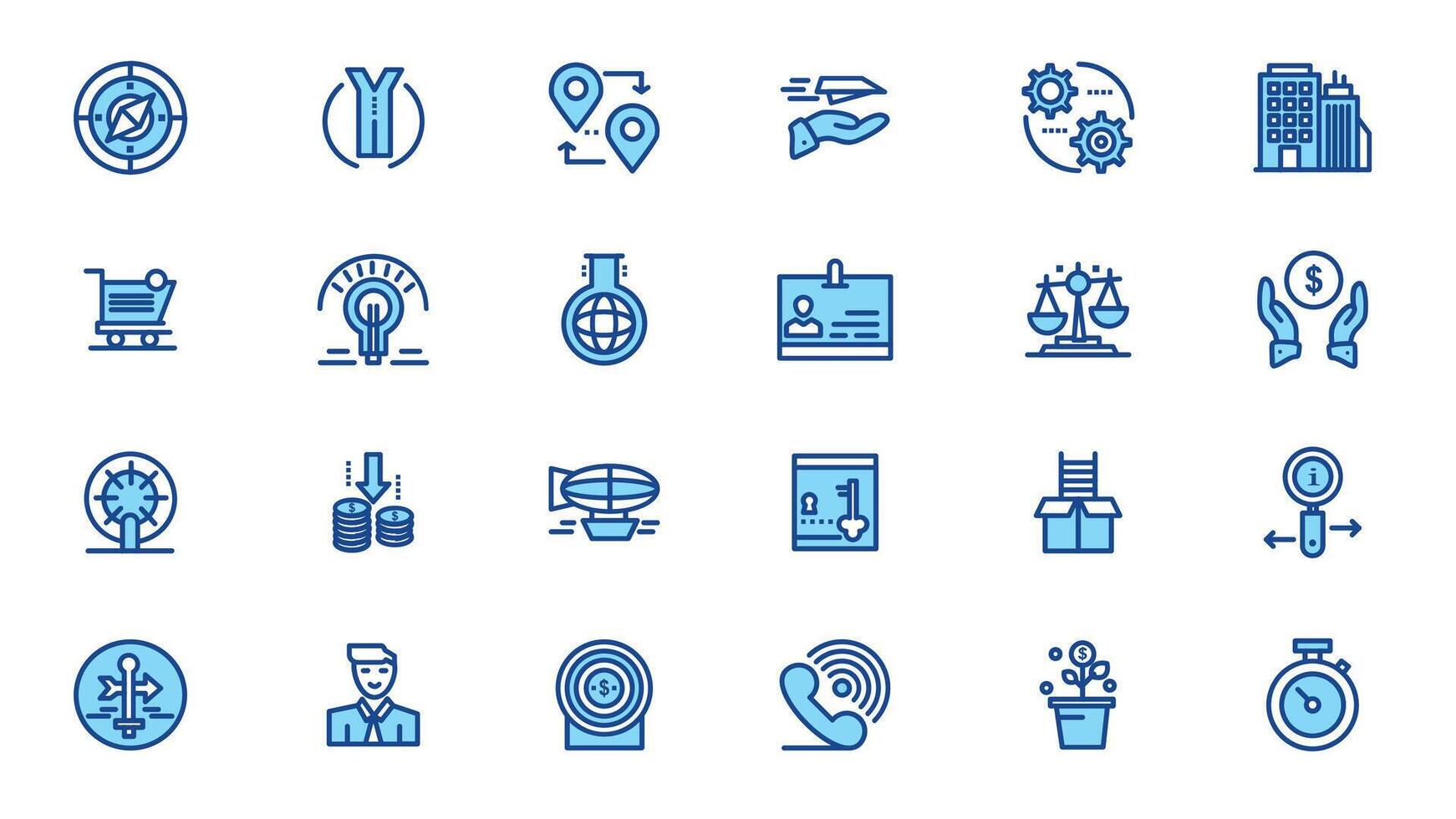 Business elements and metaphore symbols. Simple vector art style business icons pack. Vector illustration