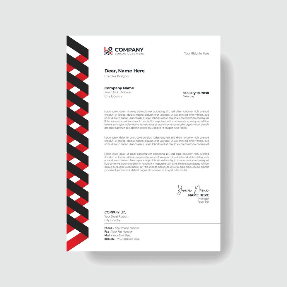 Professional And Creative Modern Corporate Business Letter Head Template. vector