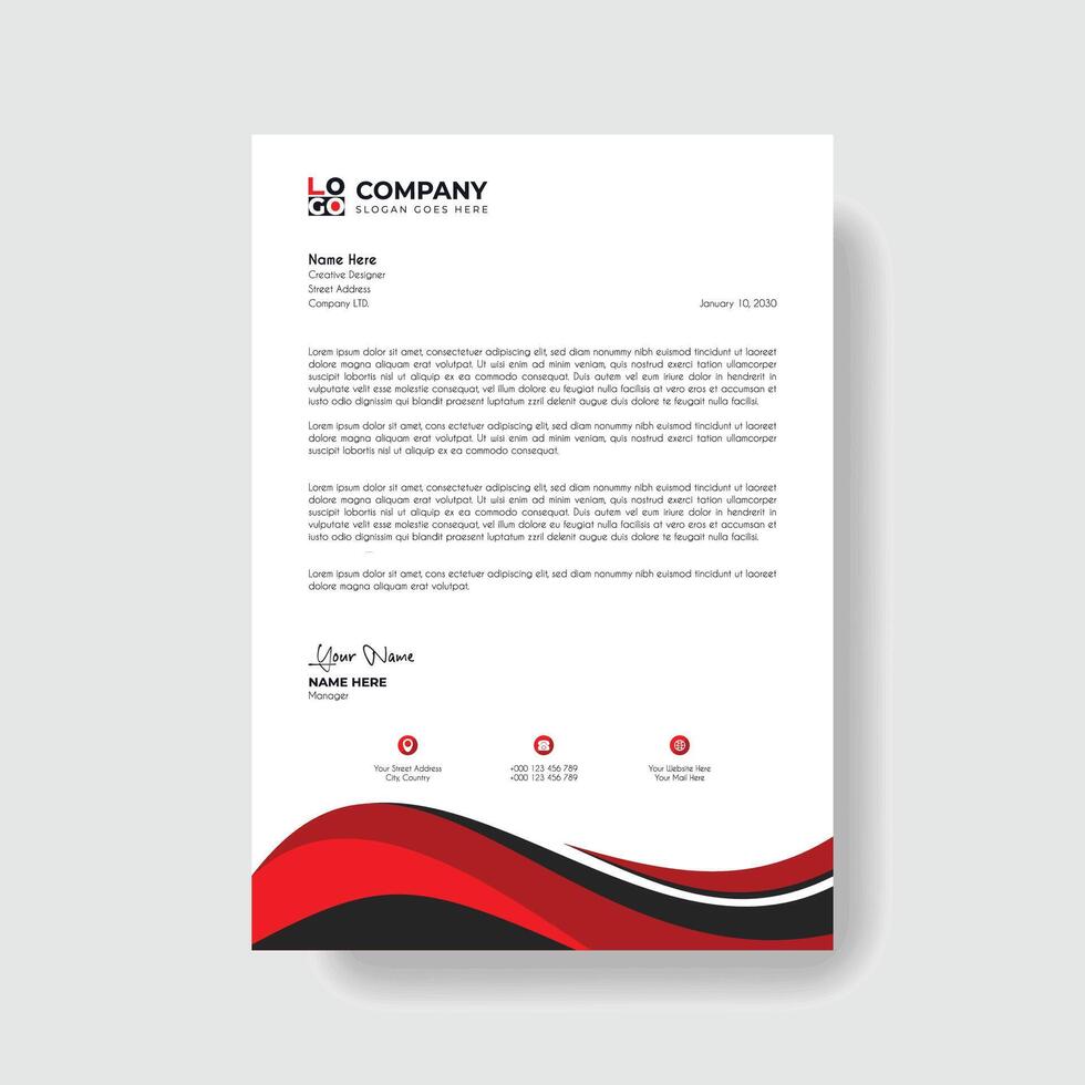 Professional And Creative Modern Corporate Business Letter Head Template. vector