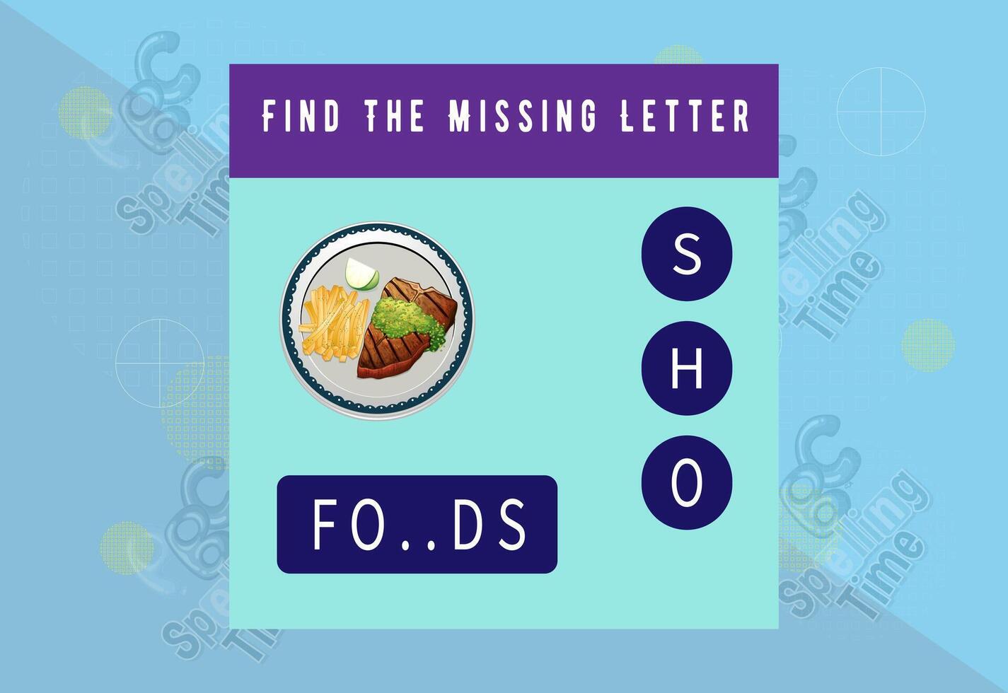 Write missing letter . spelling game for kids. worksheet for kids. free vactor vector