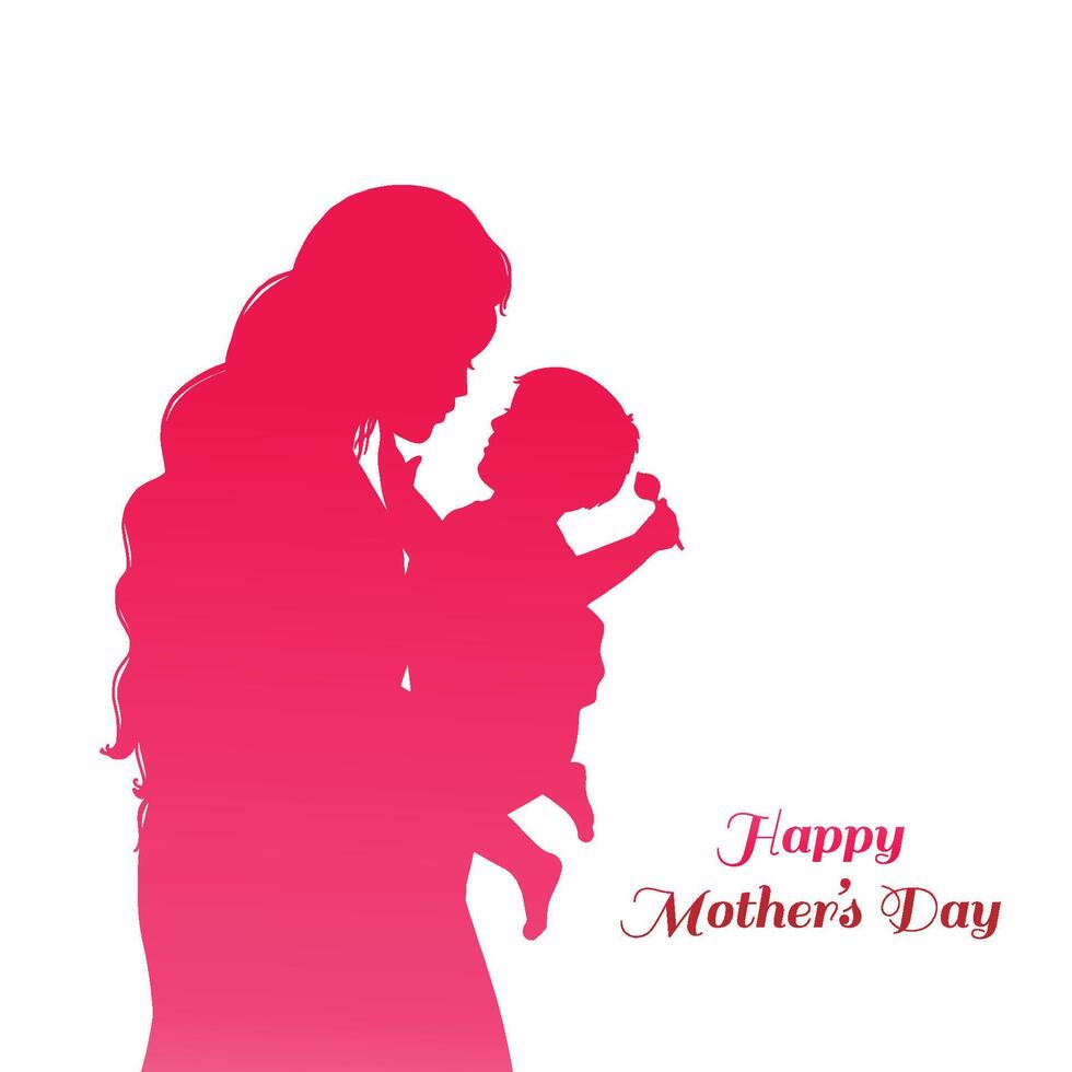 Beautiful mothers day for woman and child love card design vector