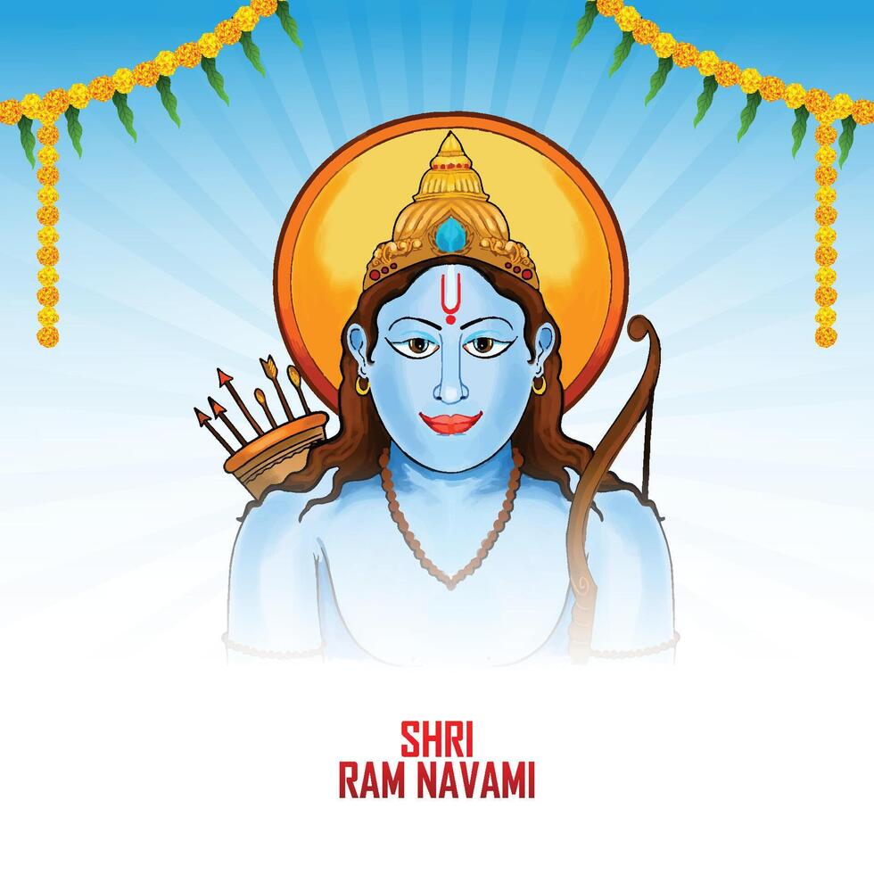 Ram Navami Hindu Festival with background vector