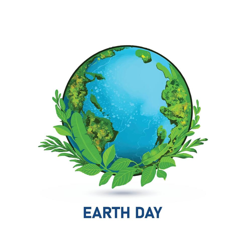 Happy earth day eco friendly concept design vector