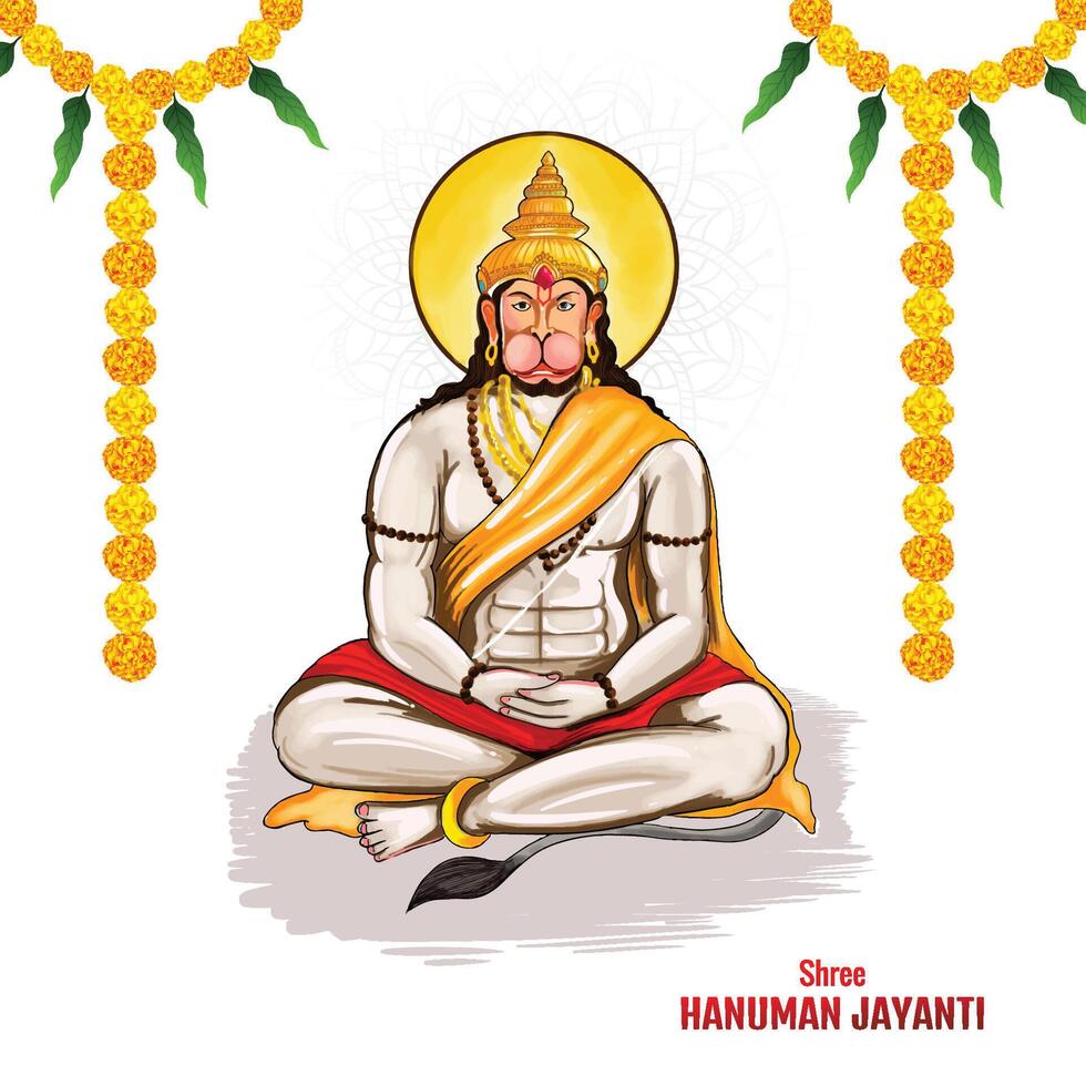 Hanuman jayanti festival of india celebration background vector