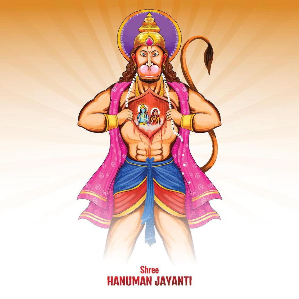 Hanuman jayanti festival of india celebration background vector