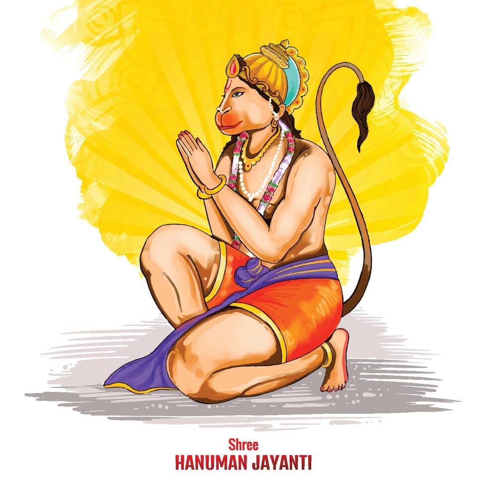 Hanuman jayanti festival of india celebration background vector