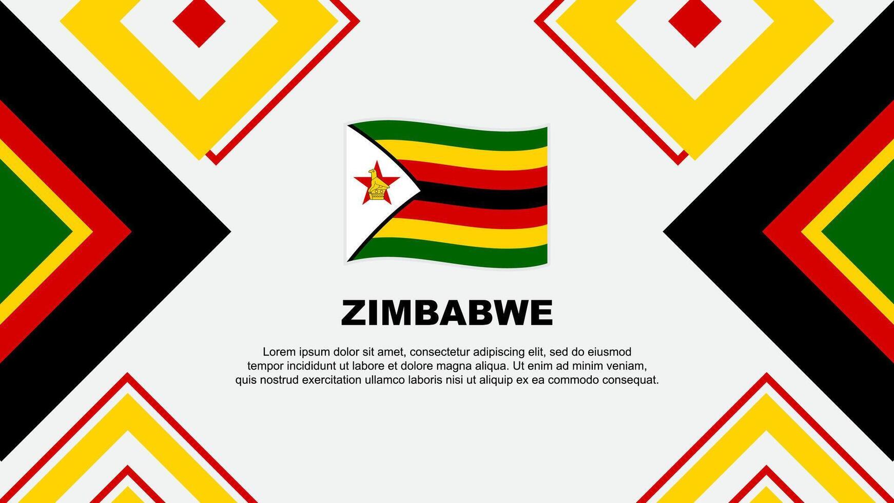 Zimbabwe Flag Abstract Background Design Template. Zimbabwe Independence Day Banner Wallpaper Vector Illustration. Zimbabwe Independence Day