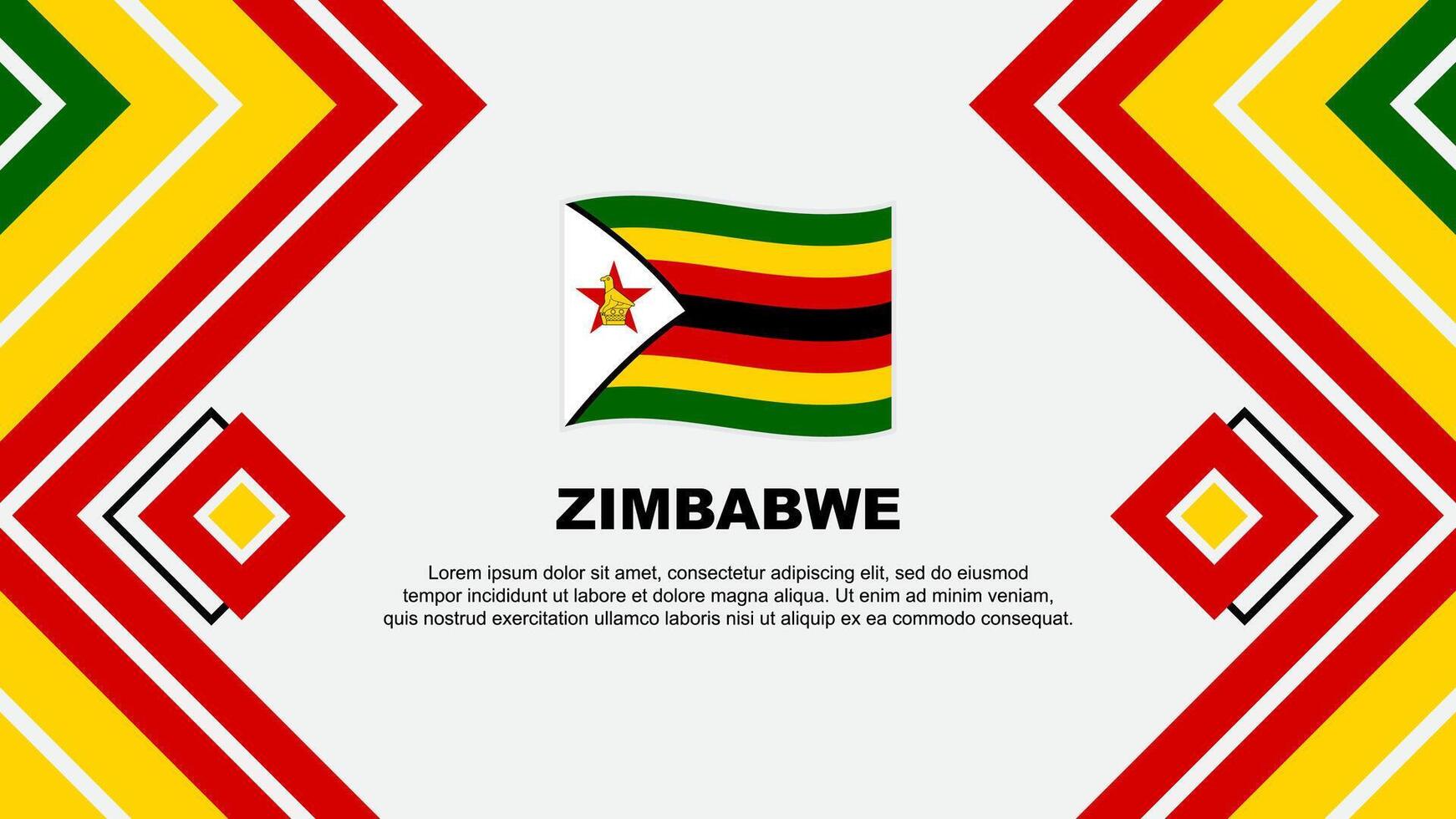 Zimbabwe Flag Abstract Background Design Template. Zimbabwe Independence Day Banner Wallpaper Vector Illustration. Zimbabwe Design
