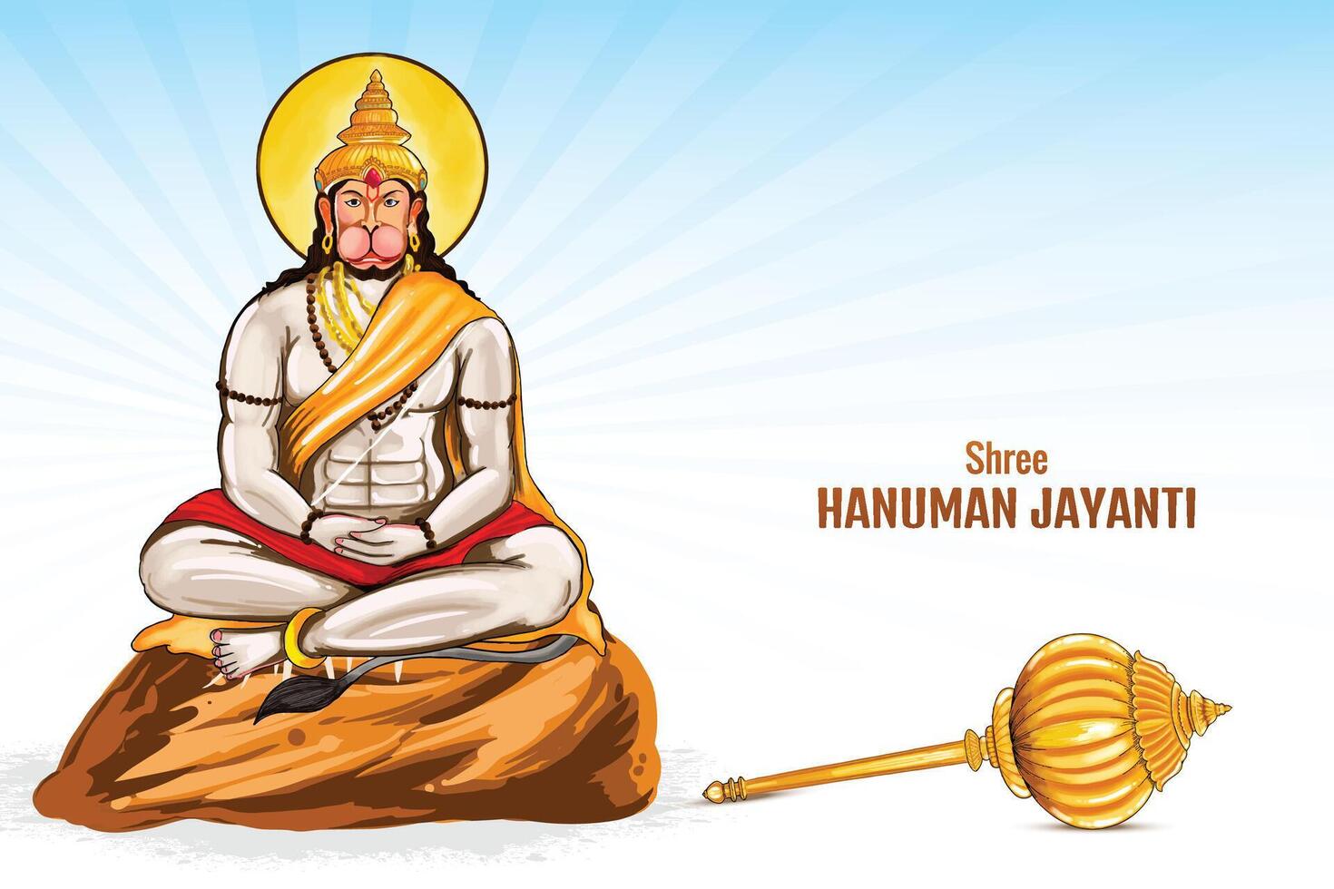 Hanuman Jayanti celebracion saludo tarjeta antecedentes vector