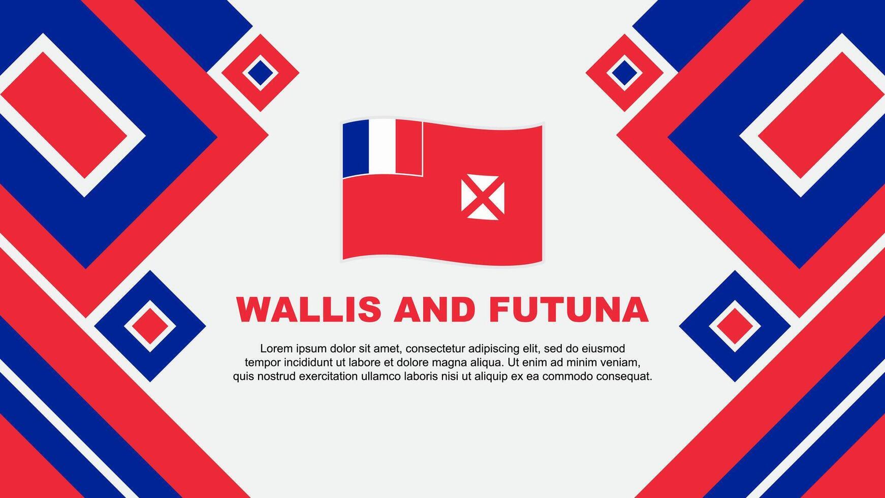 Wallis And Futuna Flag Abstract Background Design Template. Wallis And Futuna Independence Day Banner Wallpaper Vector Illustration. Wallis And Futuna Cartoon