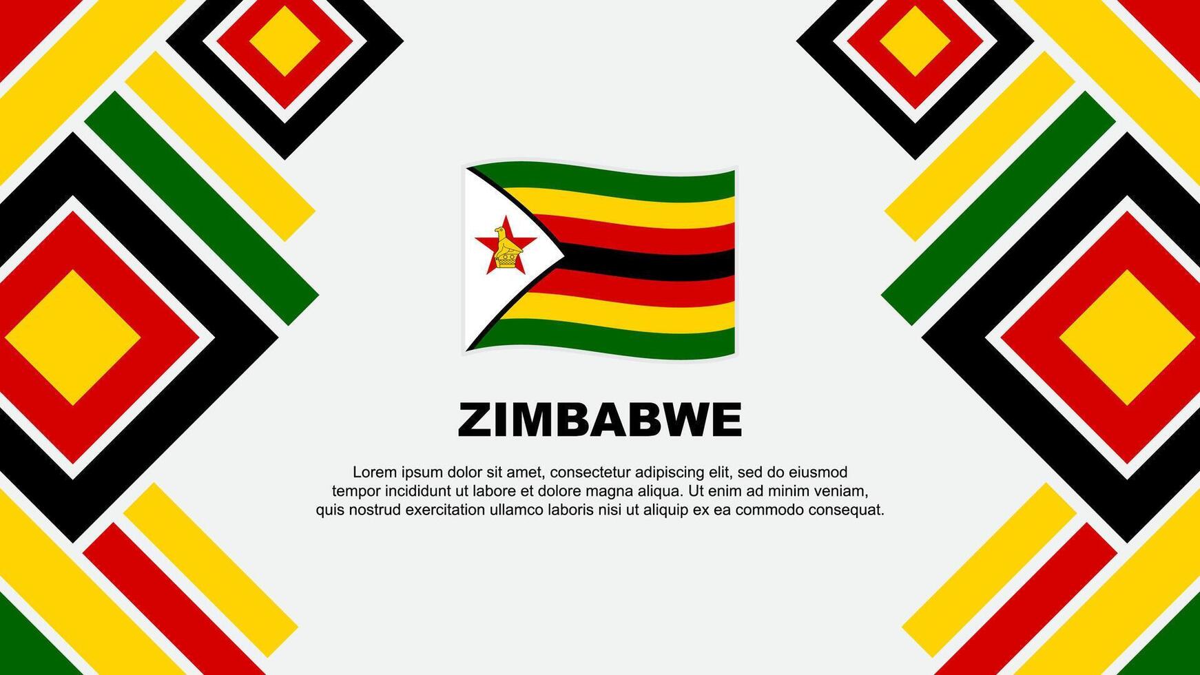 Zimbabwe Flag Abstract Background Design Template. Zimbabwe Independence Day Banner Wallpaper Vector Illustration. Zimbabwe