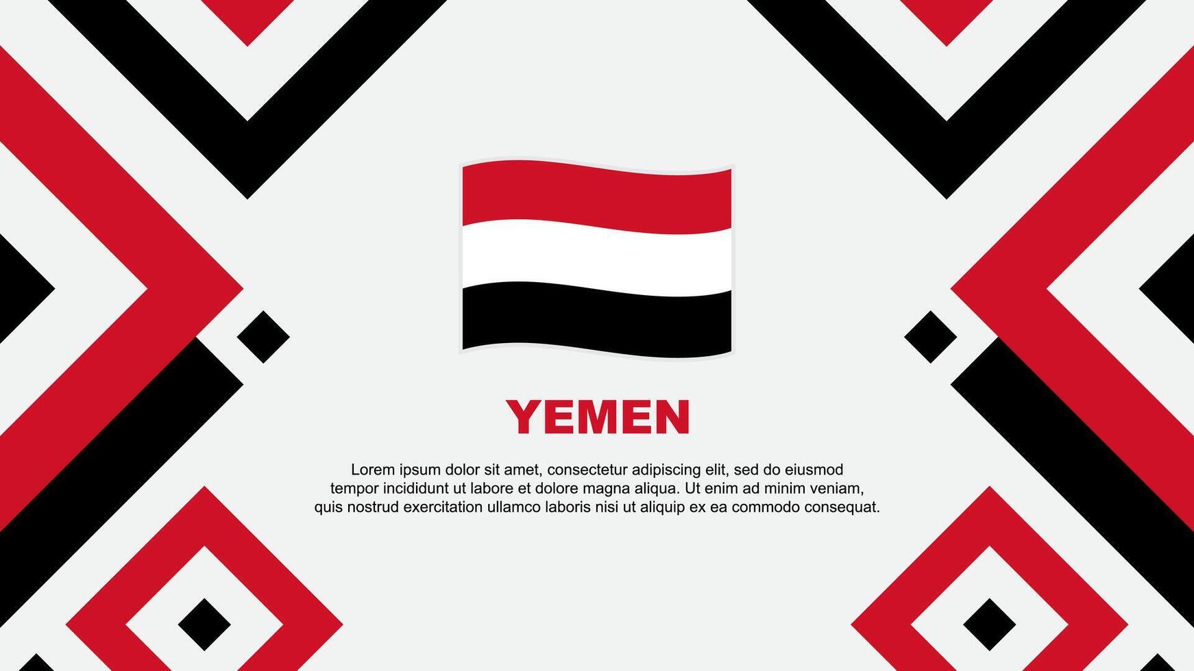 Yemen Flag Abstract Background Design Template. Yemen Independence Day Banner Wallpaper Vector Illustration. Yemen Template