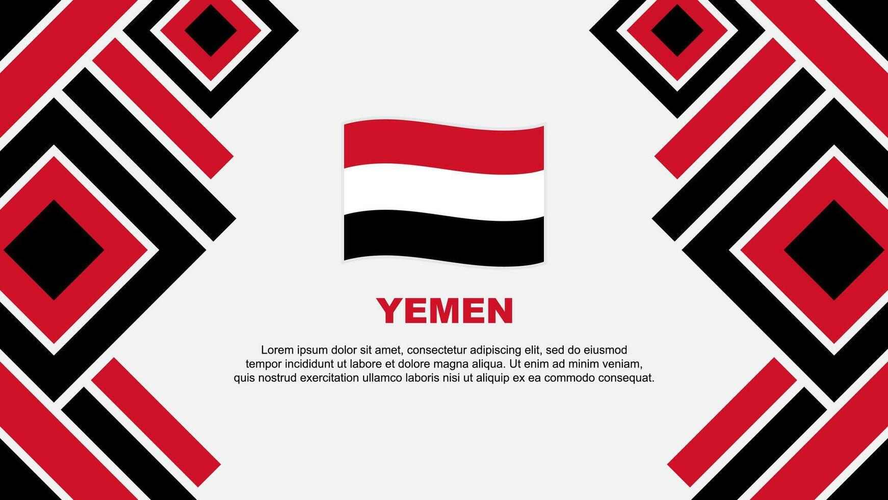 Yemen Flag Abstract Background Design Template. Yemen Independence Day Banner Wallpaper Vector Illustration. Yemen