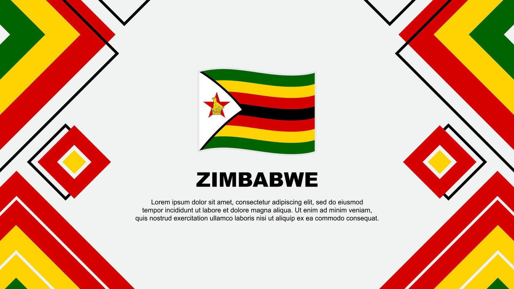 Zimbabwe Flag Abstract Background Design Template. Zimbabwe Independence Day Banner Wallpaper Vector Illustration. Zimbabwe Background