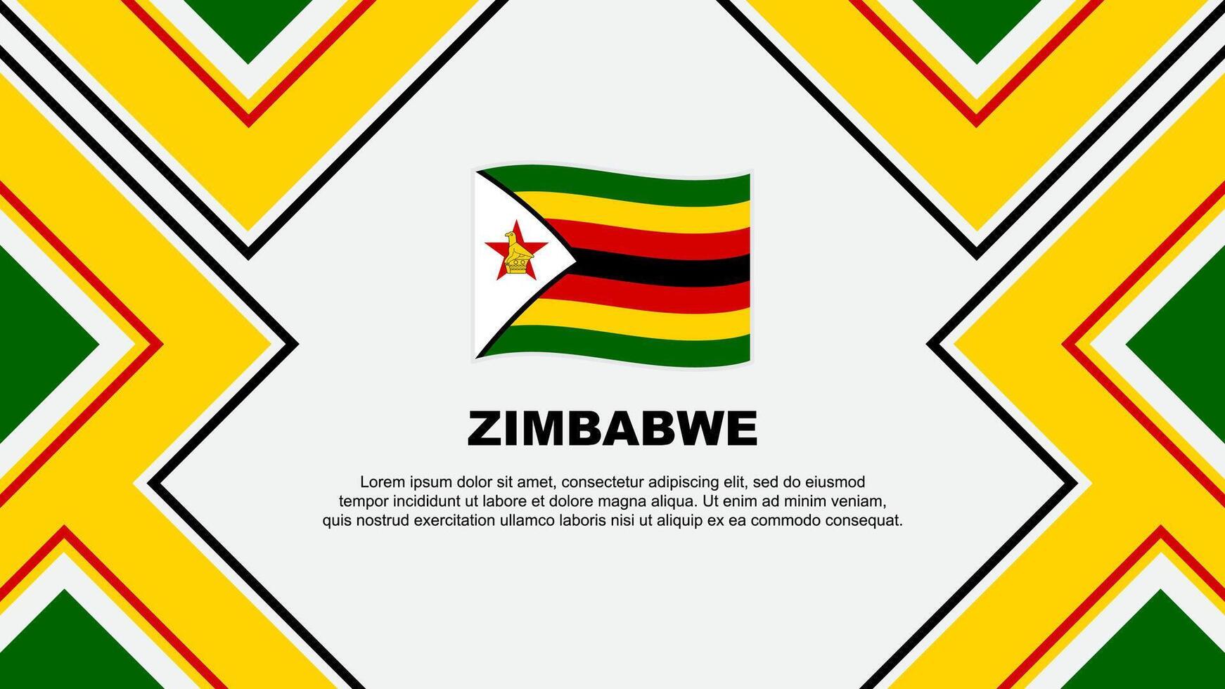 Zimbabwe Flag Abstract Background Design Template. Zimbabwe Independence Day Banner Wallpaper Vector Illustration. Zimbabwe Vector