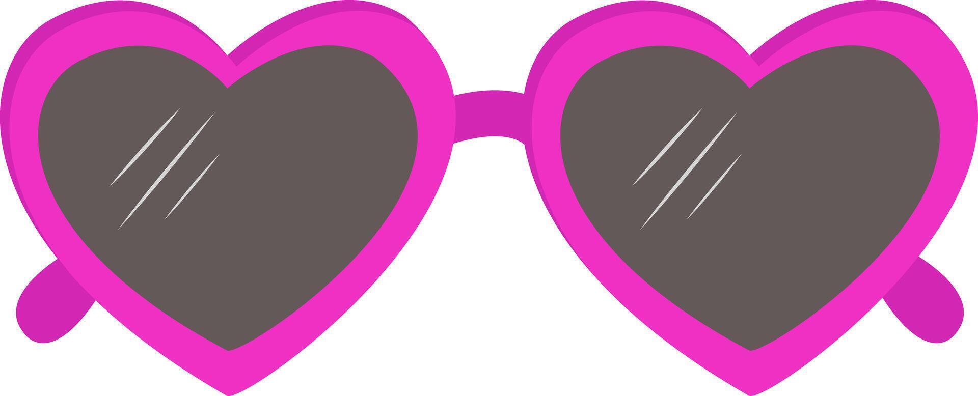 Sunglasses in the shape of a heart. Vector illustration of pink sunglasses. Modern flat icon in stylish colors. The site page and the design element of the mobile application.