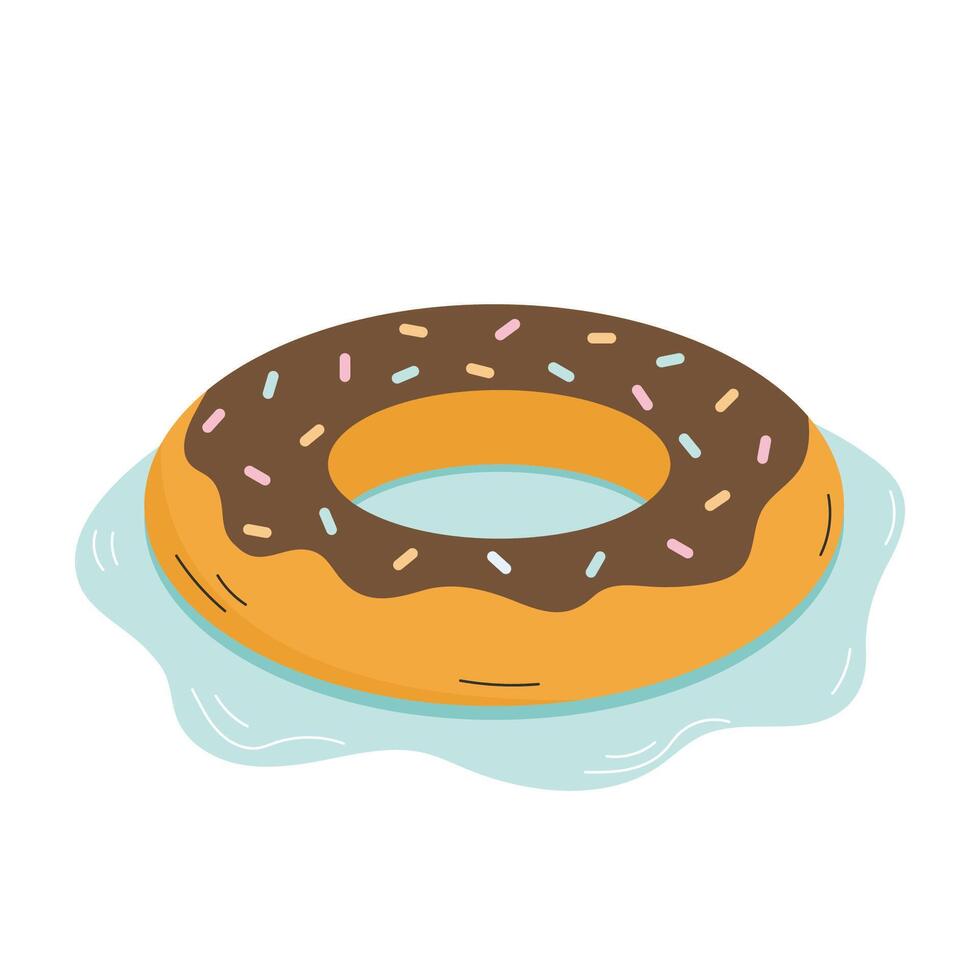 Cute inflatable ring in the form of donut vector