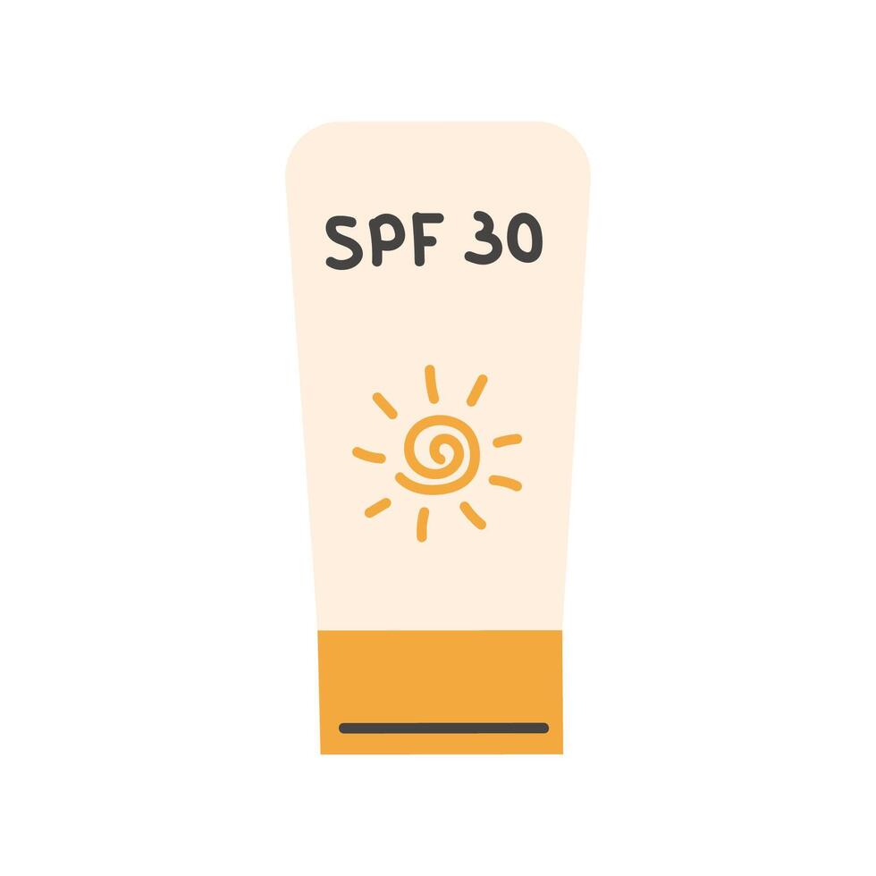 Summer sunscreen spray and cream icon vector